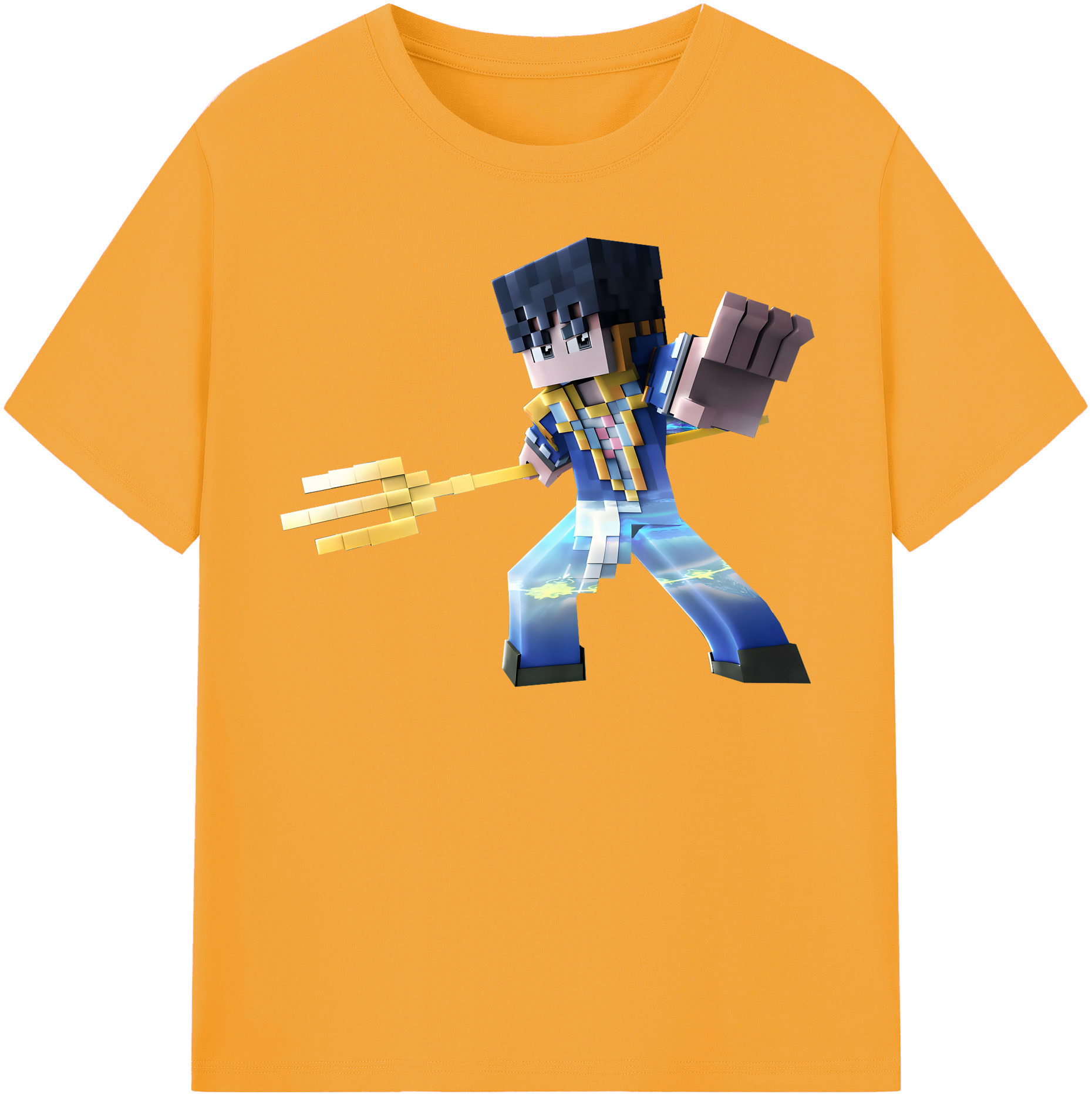 （画像用） マインクラフト ブロックの世界 Minecraft MC Block world レディースカジュアルプリントTシャツ（綿100％）