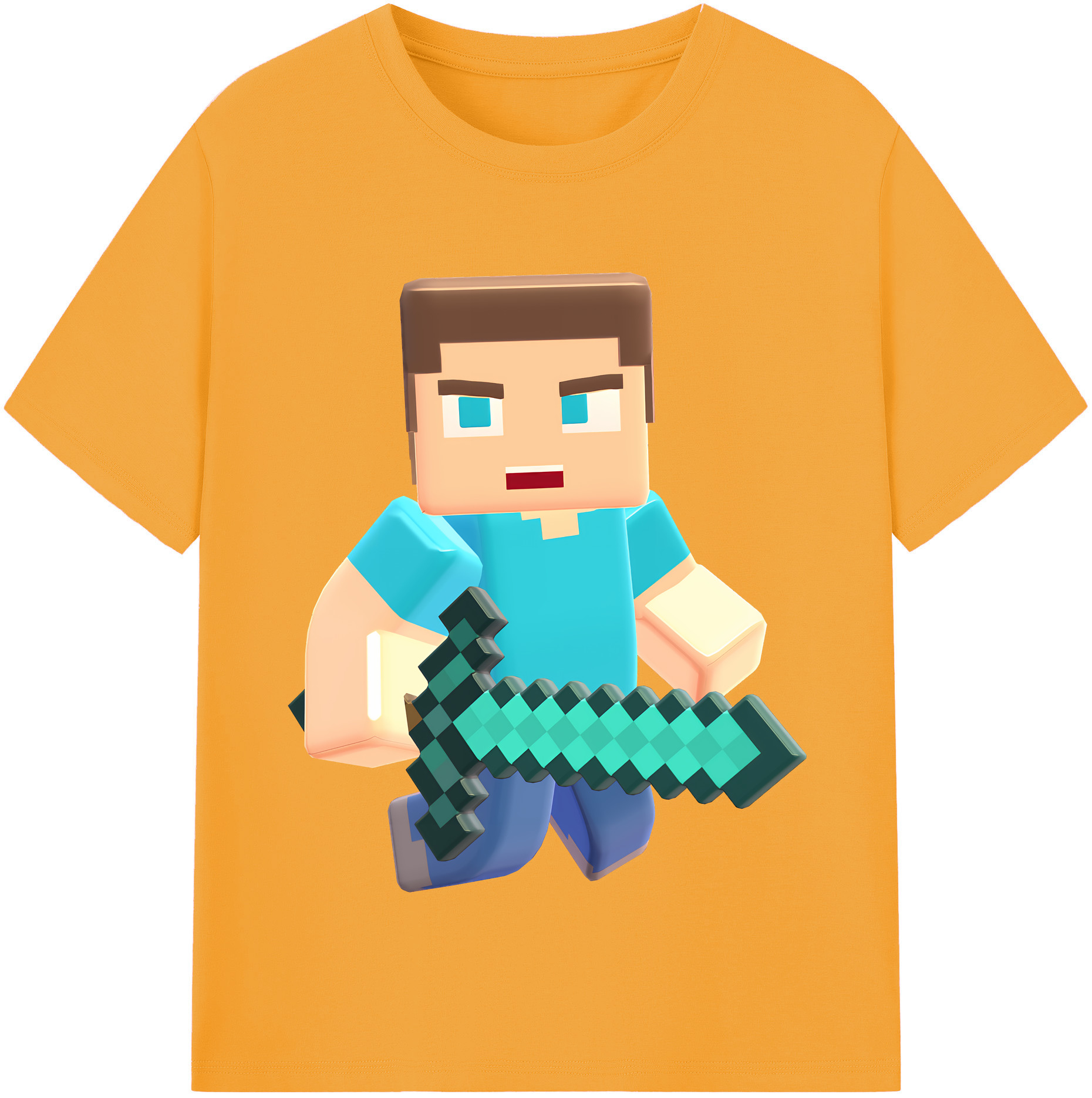 （画像用） マインクラフト ブロックの世界 Minecraft MC Block world レディースカジュアルプリントTシャツ（綿100％）