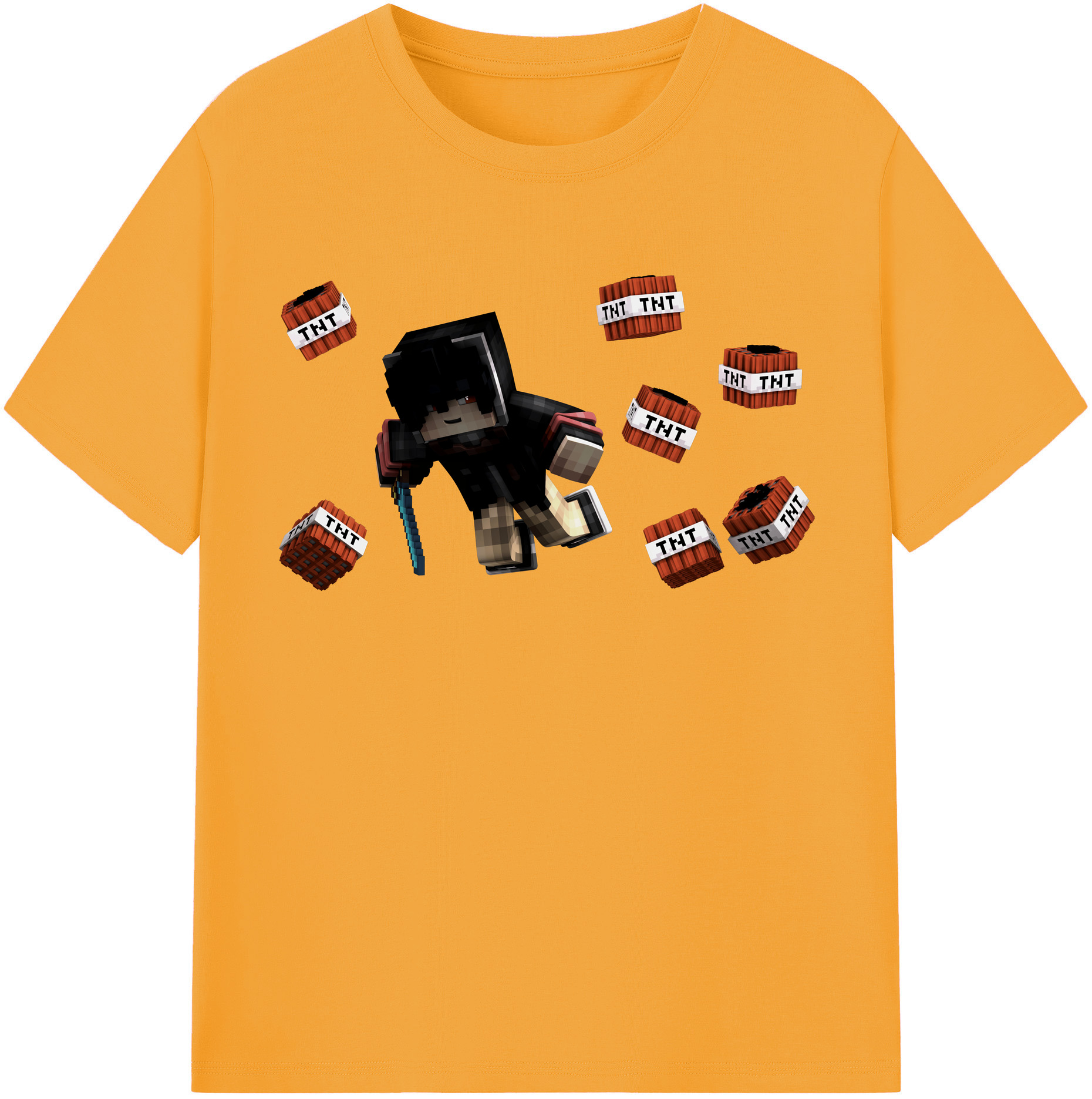 （画像用） マインクラフト ブロックの世界 Minecraft MC Block world レディースカジュアルプリントTシャツ（綿100％）