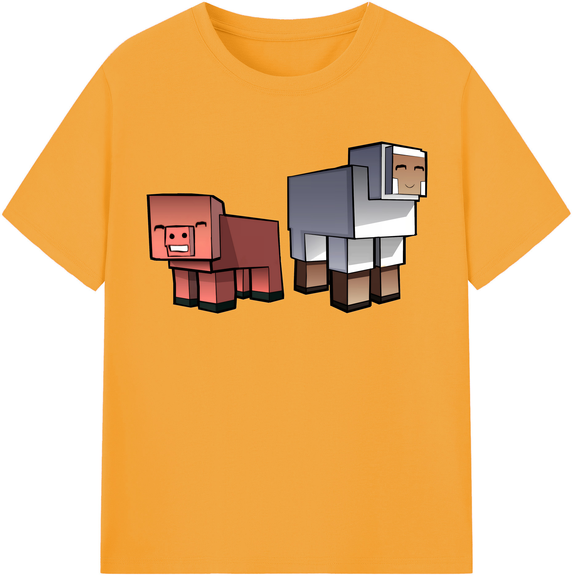 （画像用） マインクラフト ブロックの世界 Minecraft MC Block world レディースカジュアルプリントTシャツ（綿100％）