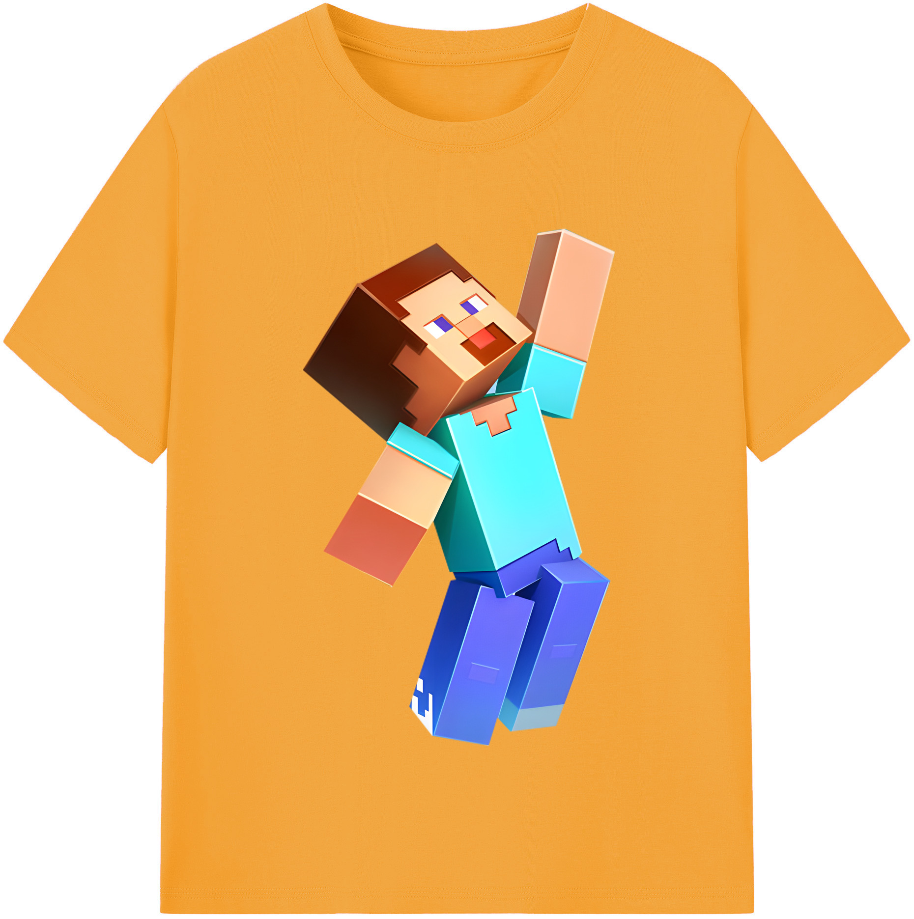 （画像用） マインクラフト ブロックの世界 Minecraft MC Block world レディースカジュアルプリントTシャツ（綿100％）