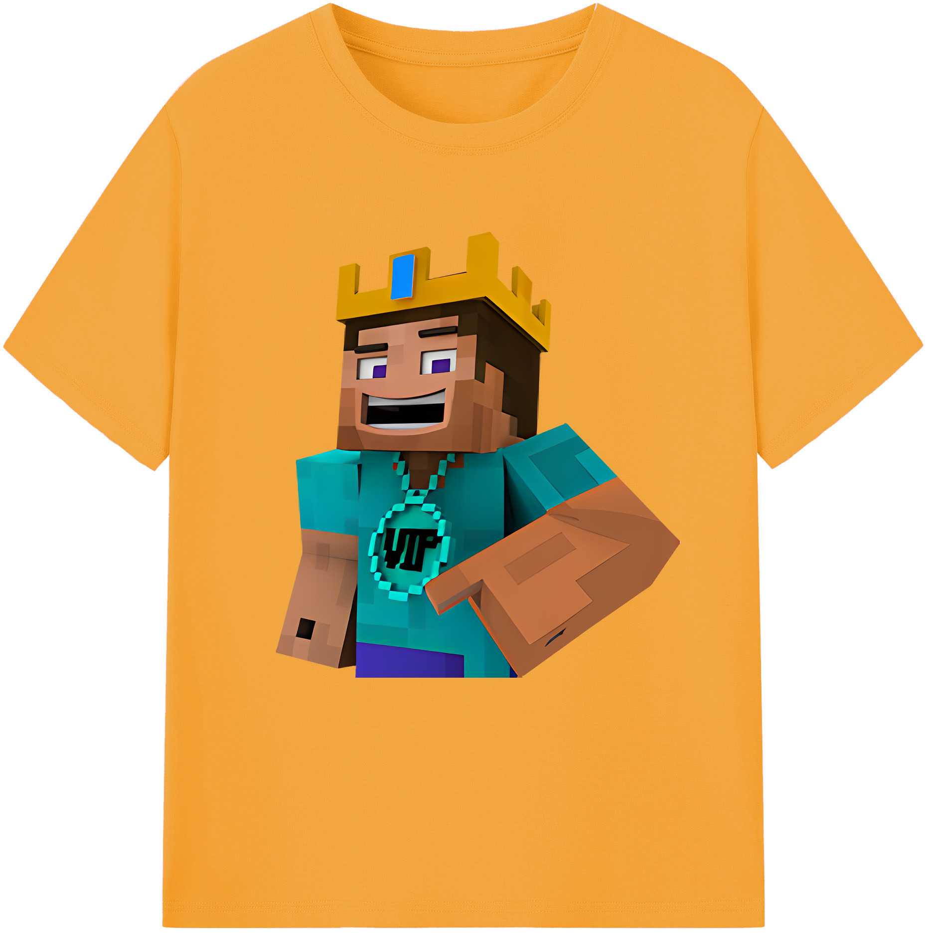 （画像用） マインクラフト ブロックの世界 Minecraft MC Block world レディースカジュアルプリントTシャツ（綿100％）