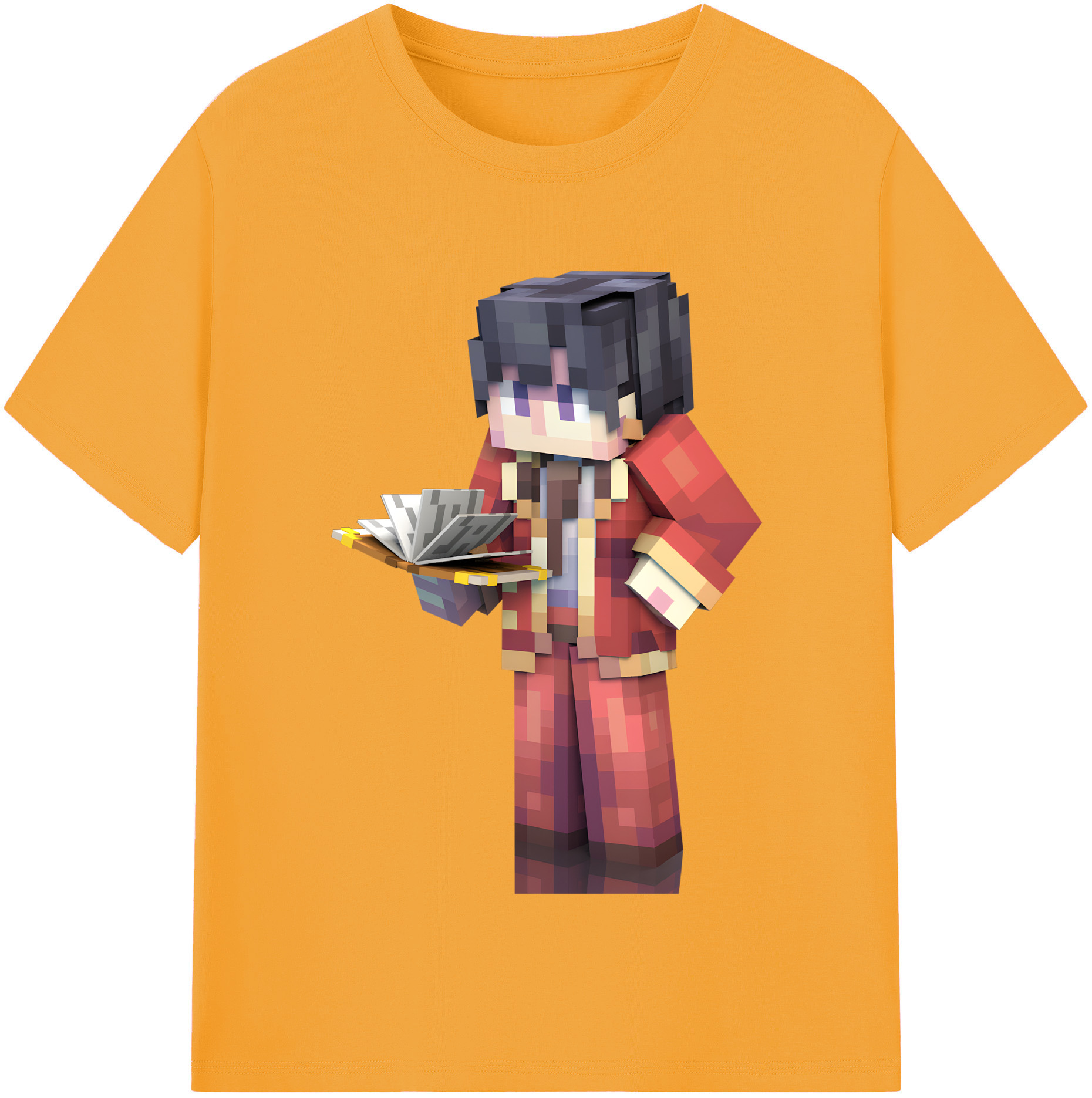 （画像用） マインクラフト ブロックの世界 Minecraft MC Block world レディースカジュアルプリントTシャツ（綿100％）