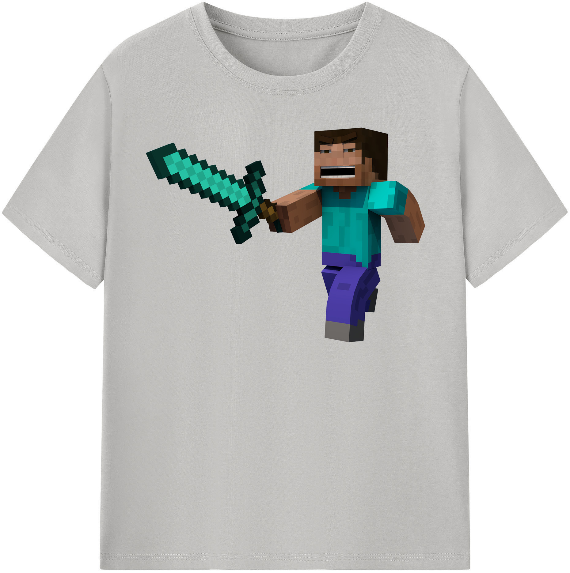 （画像用） マインクラフト ブロックの世界 Minecraft MC Block world レディースカジュアルプリントTシャツ（綿100％）