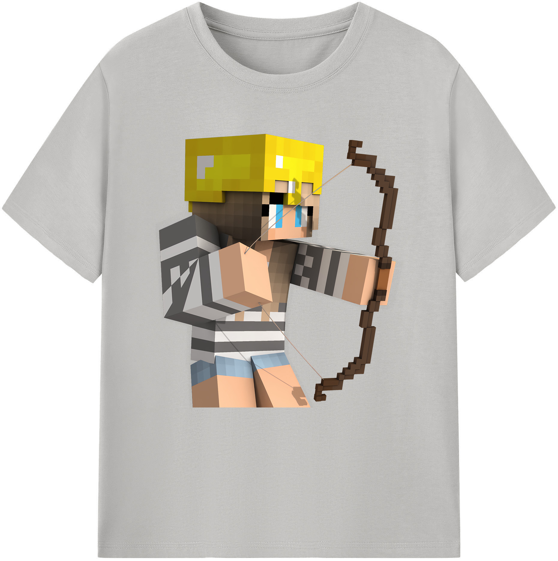 （画像用） マインクラフト ブロックの世界 Minecraft MC Block world レディースカジュアルプリントTシャツ（綿100％）