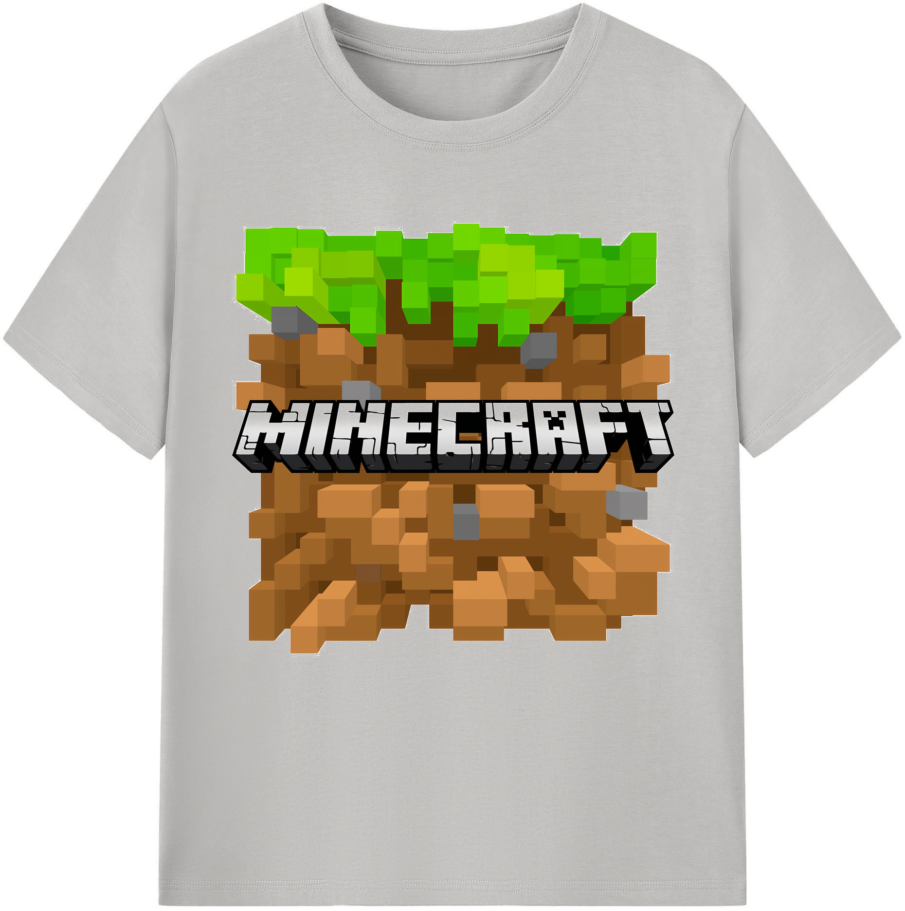 （画像用） マインクラフト ブロックの世界 Minecraft MC Block world レディースカジュアルプリントTシャツ（綿100％）