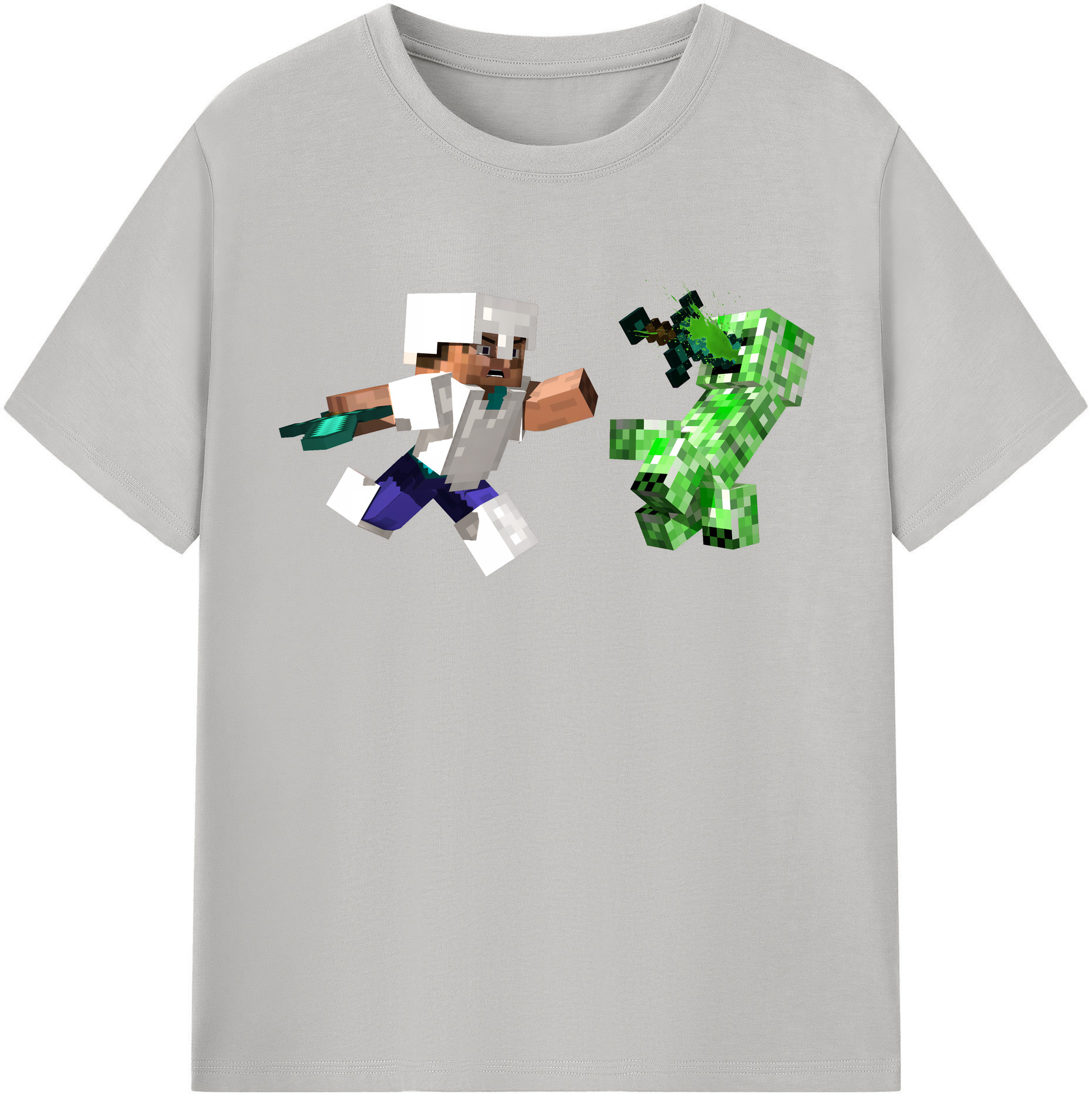 （画像用） マインクラフト ブロックの世界 Minecraft MC Block world レディースカジュアルプリントTシャツ（綿100％）