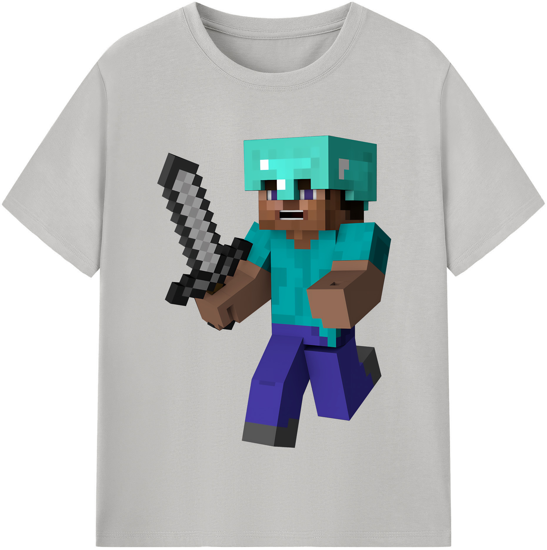 （画像用） マインクラフト ブロックの世界 Minecraft MC Block world レディースカジュアルプリントTシャツ（綿100％）