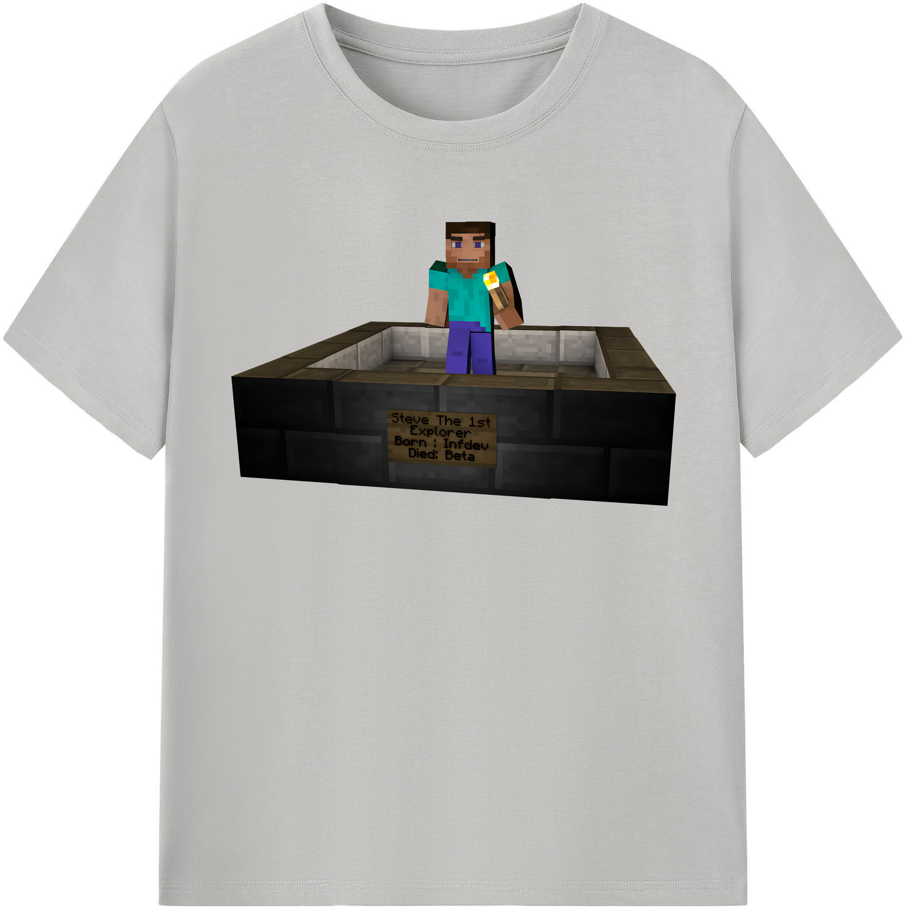 （画像用） マインクラフト ブロックの世界 Minecraft MC Block world レディースカジュアルプリントTシャツ（綿100％）