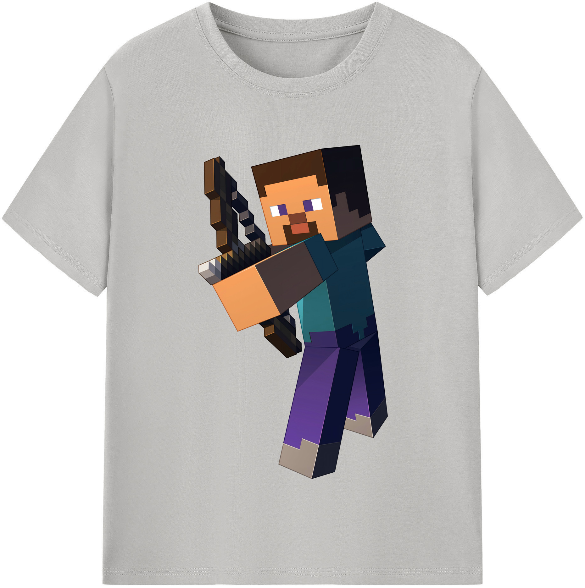 （画像用） マインクラフト ブロックの世界 Minecraft MC Block world レディースカジュアルプリントTシャツ（綿100％）