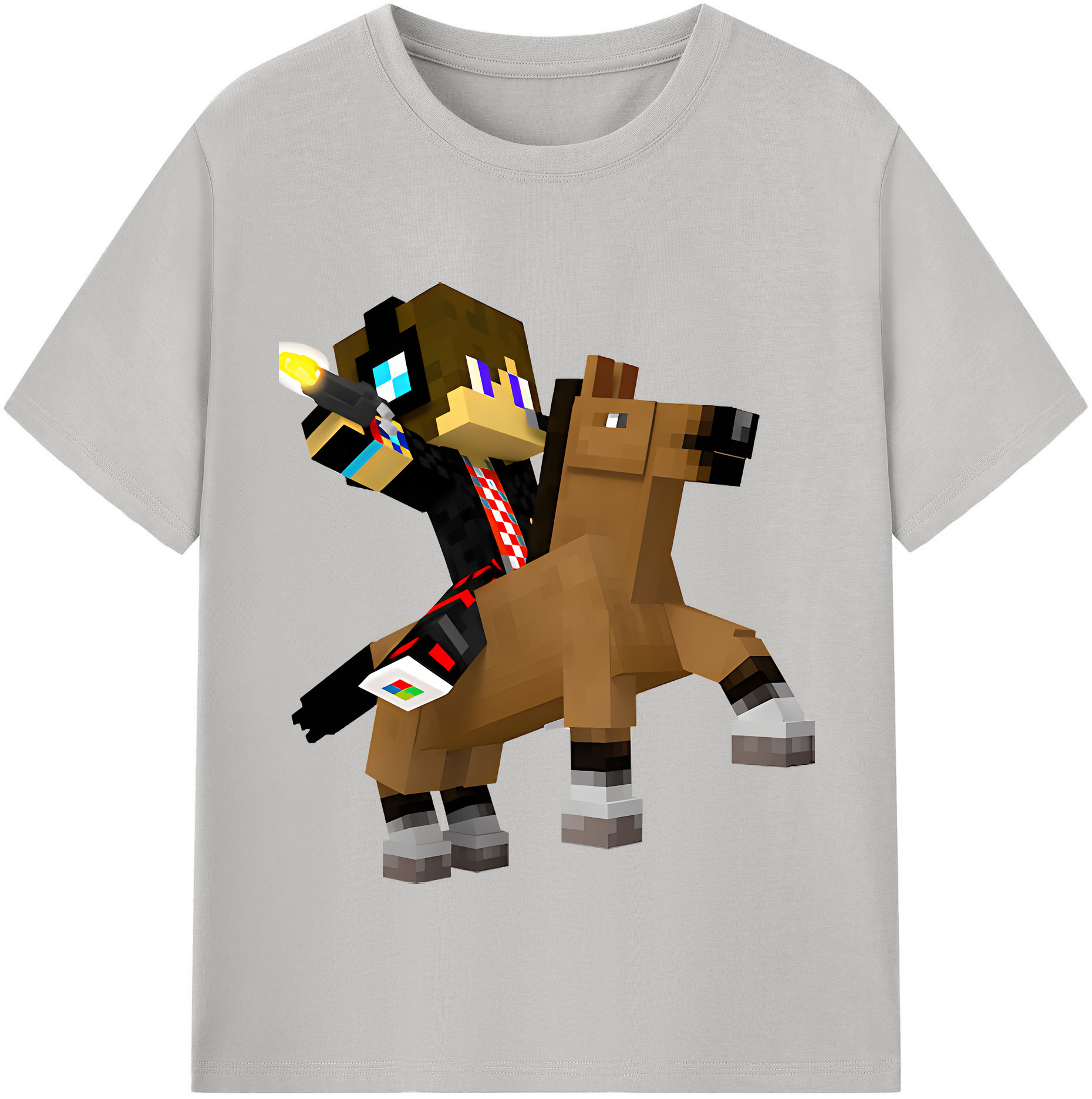 （画像用） マインクラフト ブロックの世界 Minecraft MC Block world レディースカジュアルプリントTシャツ（綿100％）