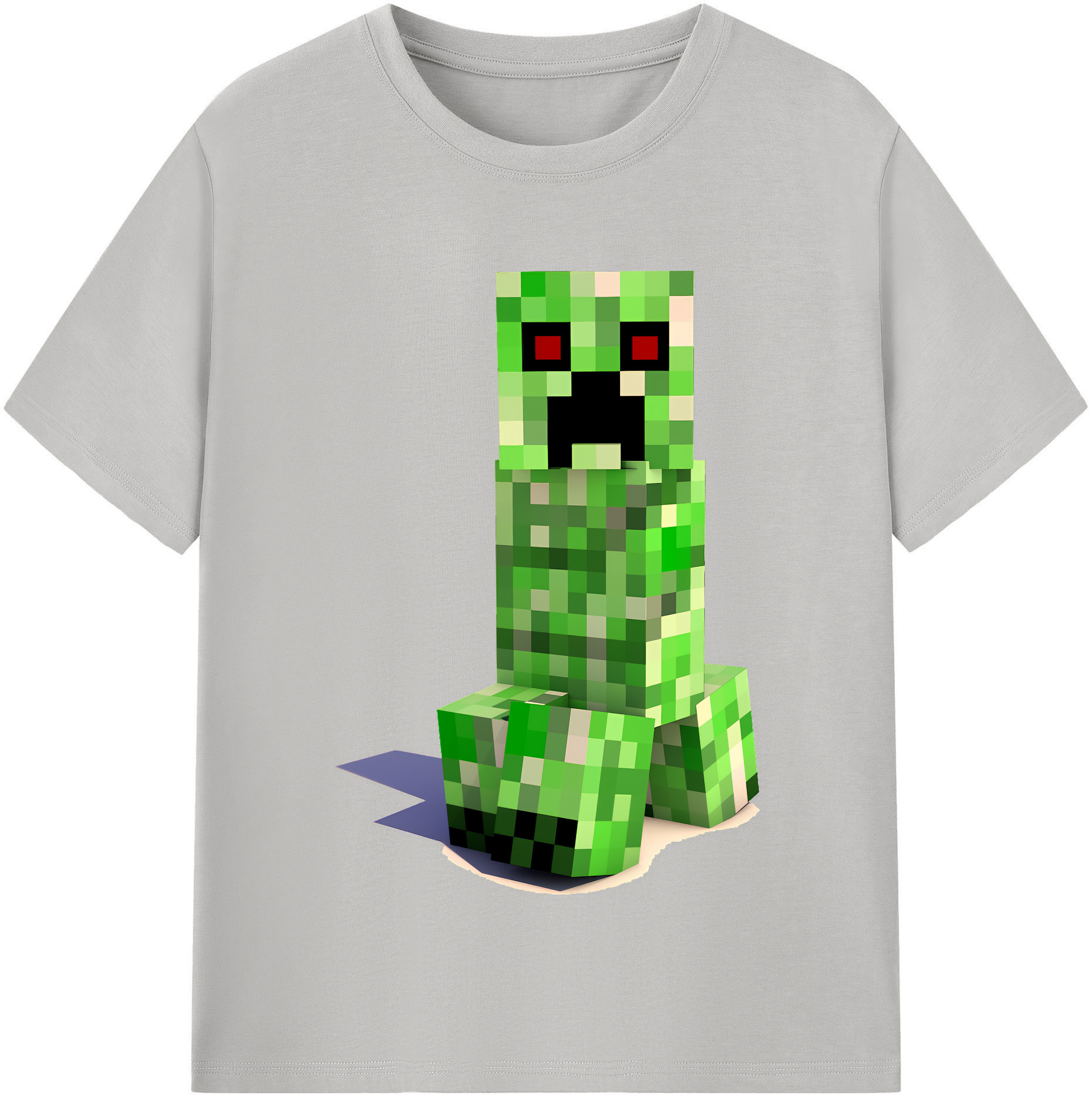 （画像用） マインクラフト ブロックの世界 Minecraft MC Block world レディースカジュアルプリントTシャツ（綿100％）