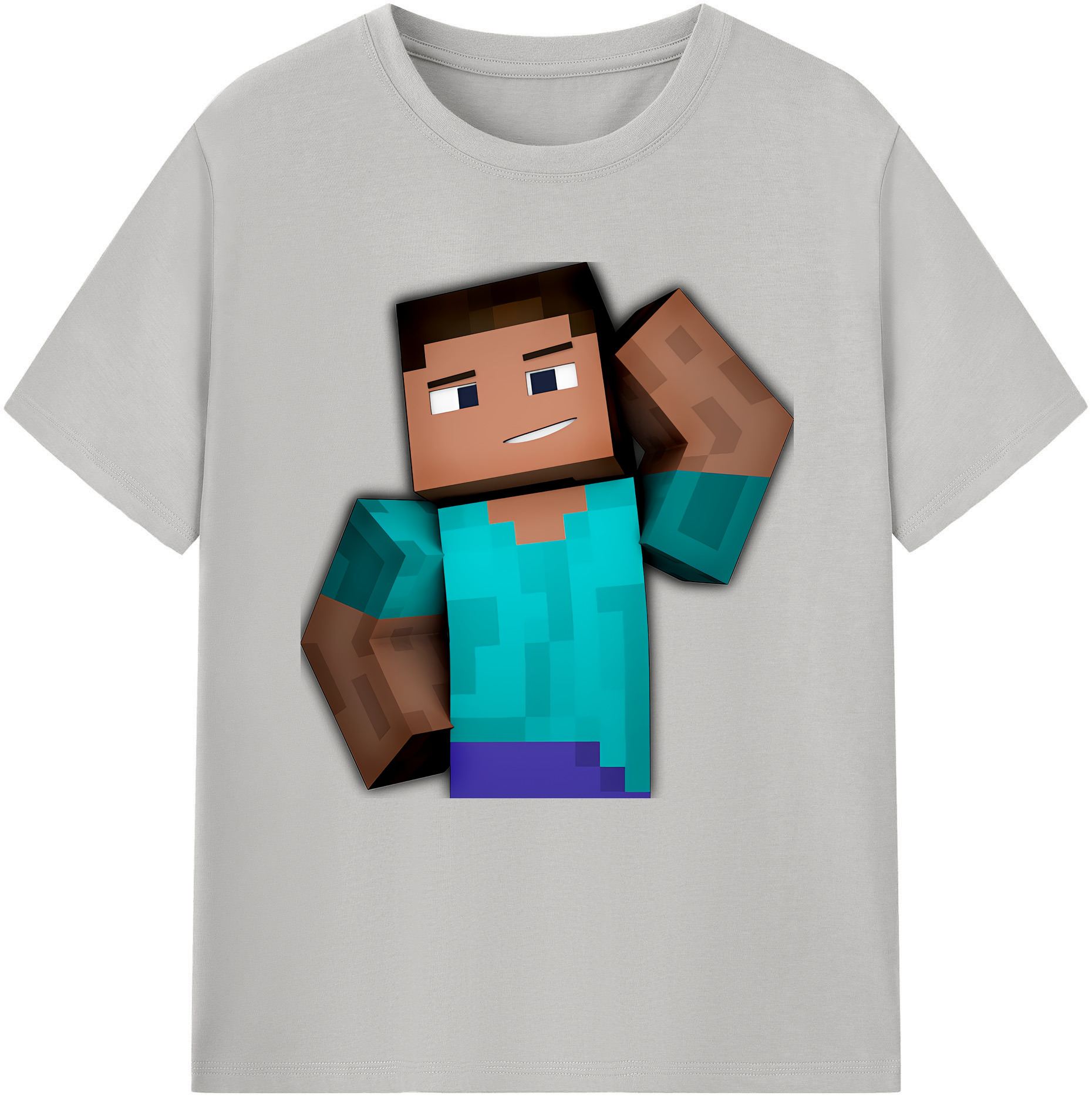 （画像用） マインクラフト ブロックの世界 Minecraft MC Block world レディースカジュアルプリントTシャツ（綿100％）