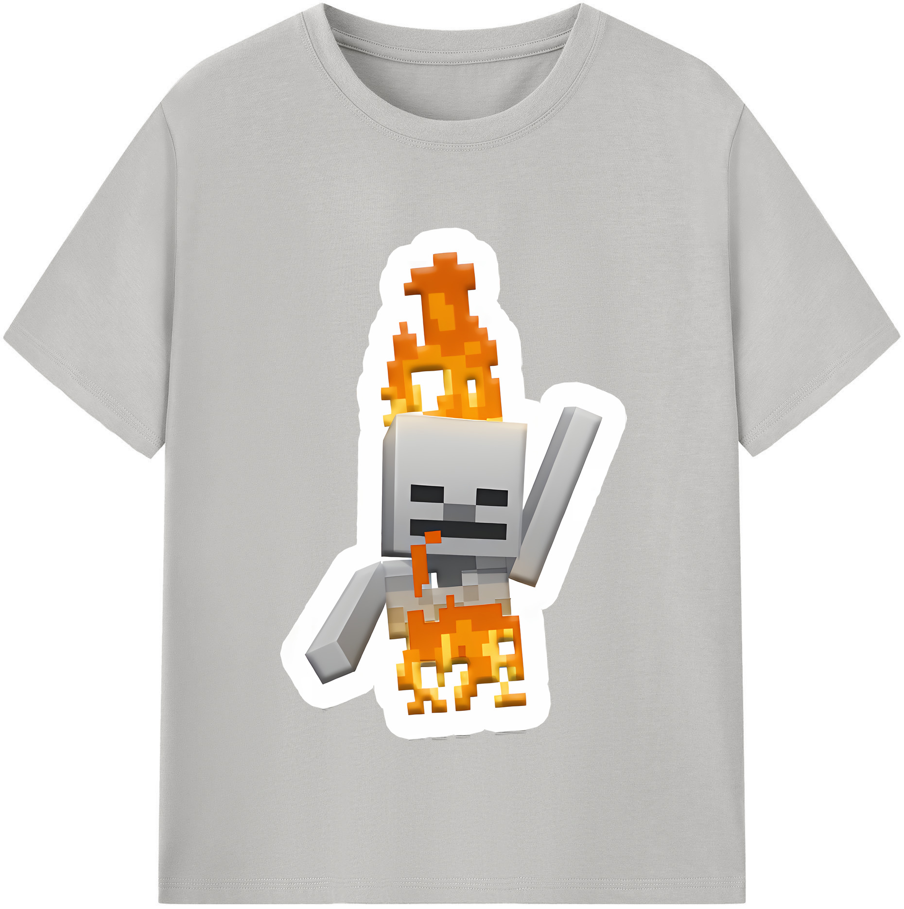 （画像用） マインクラフト ブロックの世界 Minecraft MC Block world レディースカジュアルプリントTシャツ（綿100％）