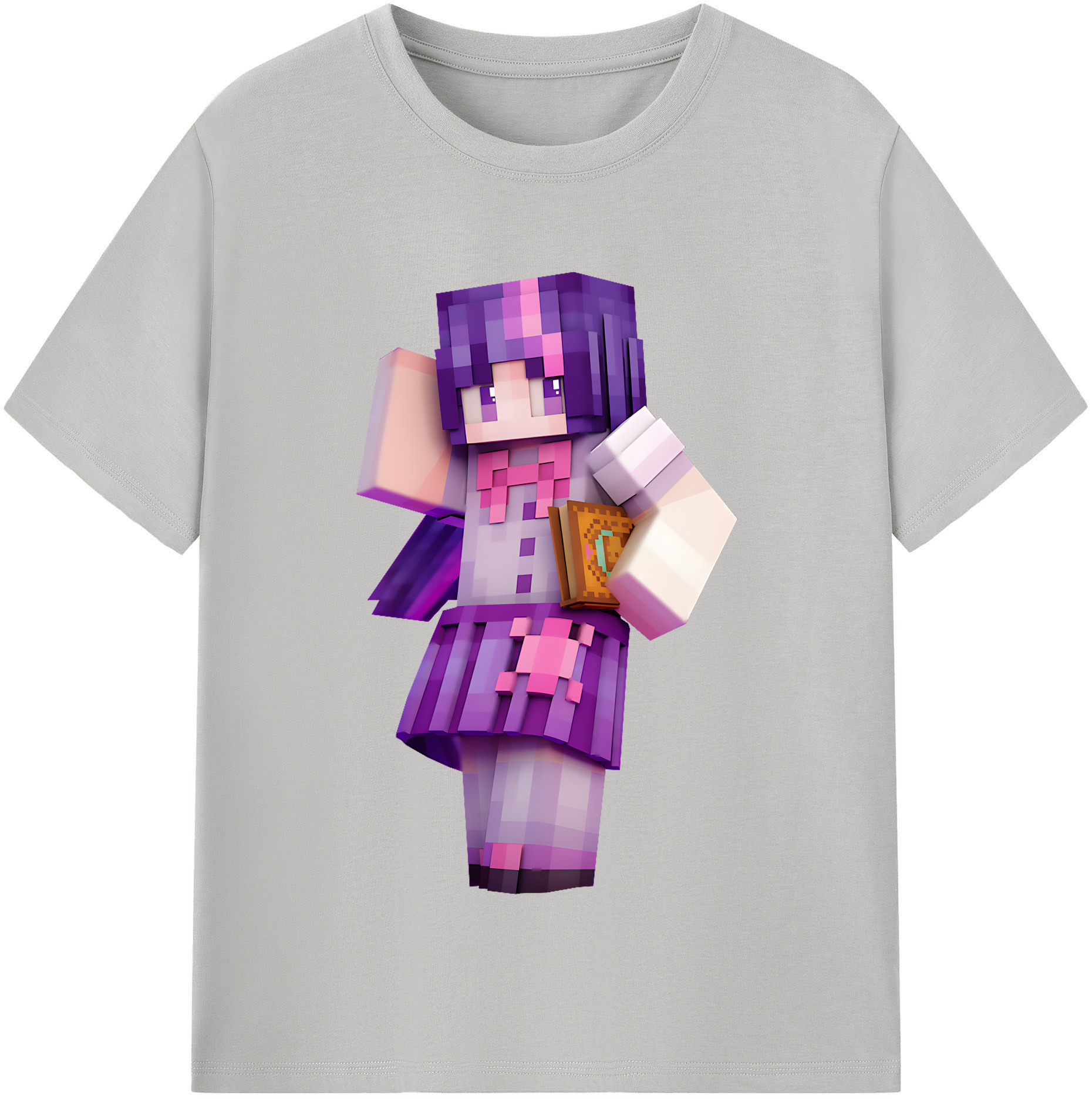 （画像用） マインクラフト ブロックの世界 Minecraft MC Block world レディースカジュアルプリントTシャツ（綿100％）