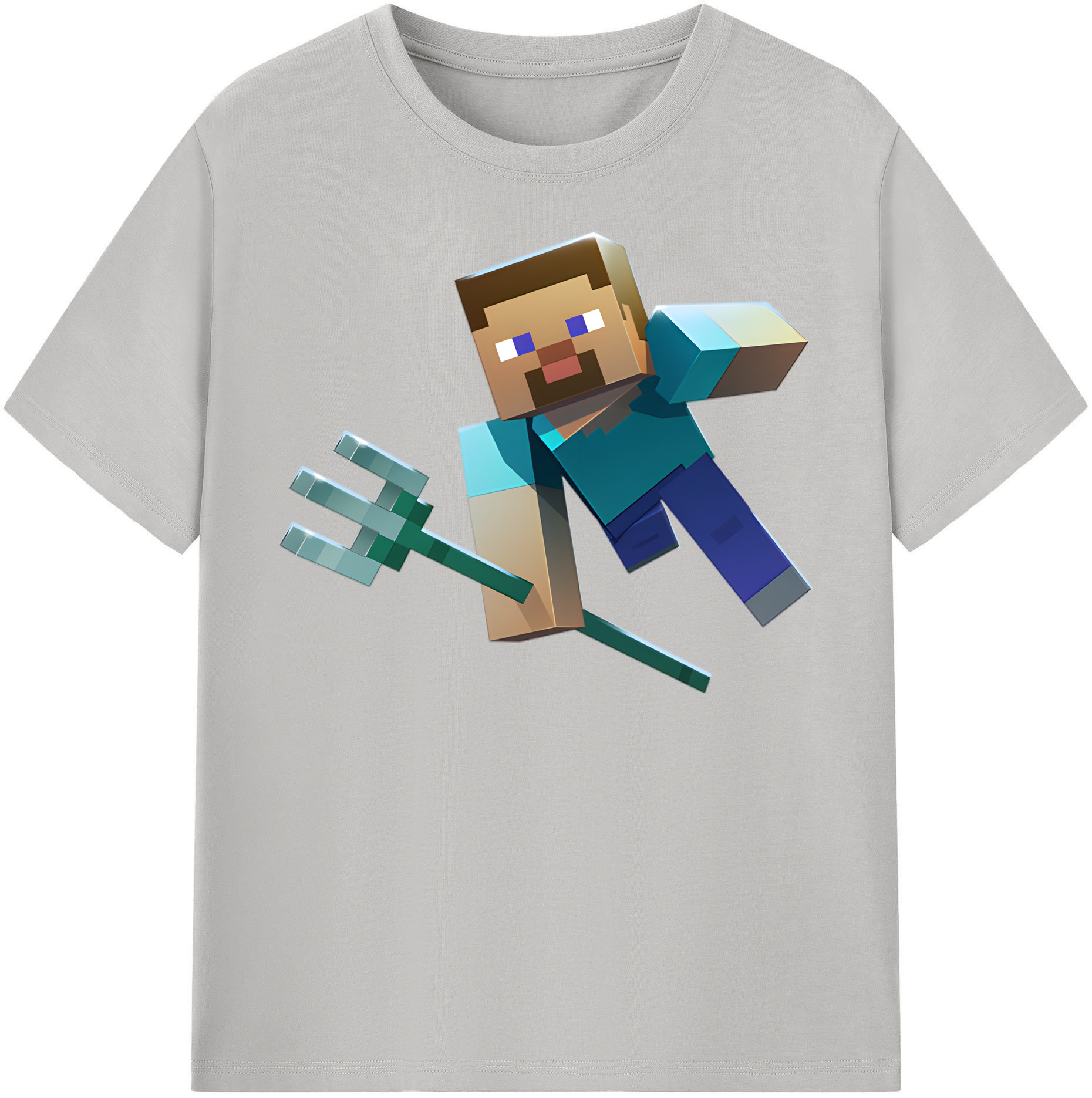（画像用） マインクラフト ブロックの世界 Minecraft MC Block world レディースカジュアルプリントTシャツ（綿100％）