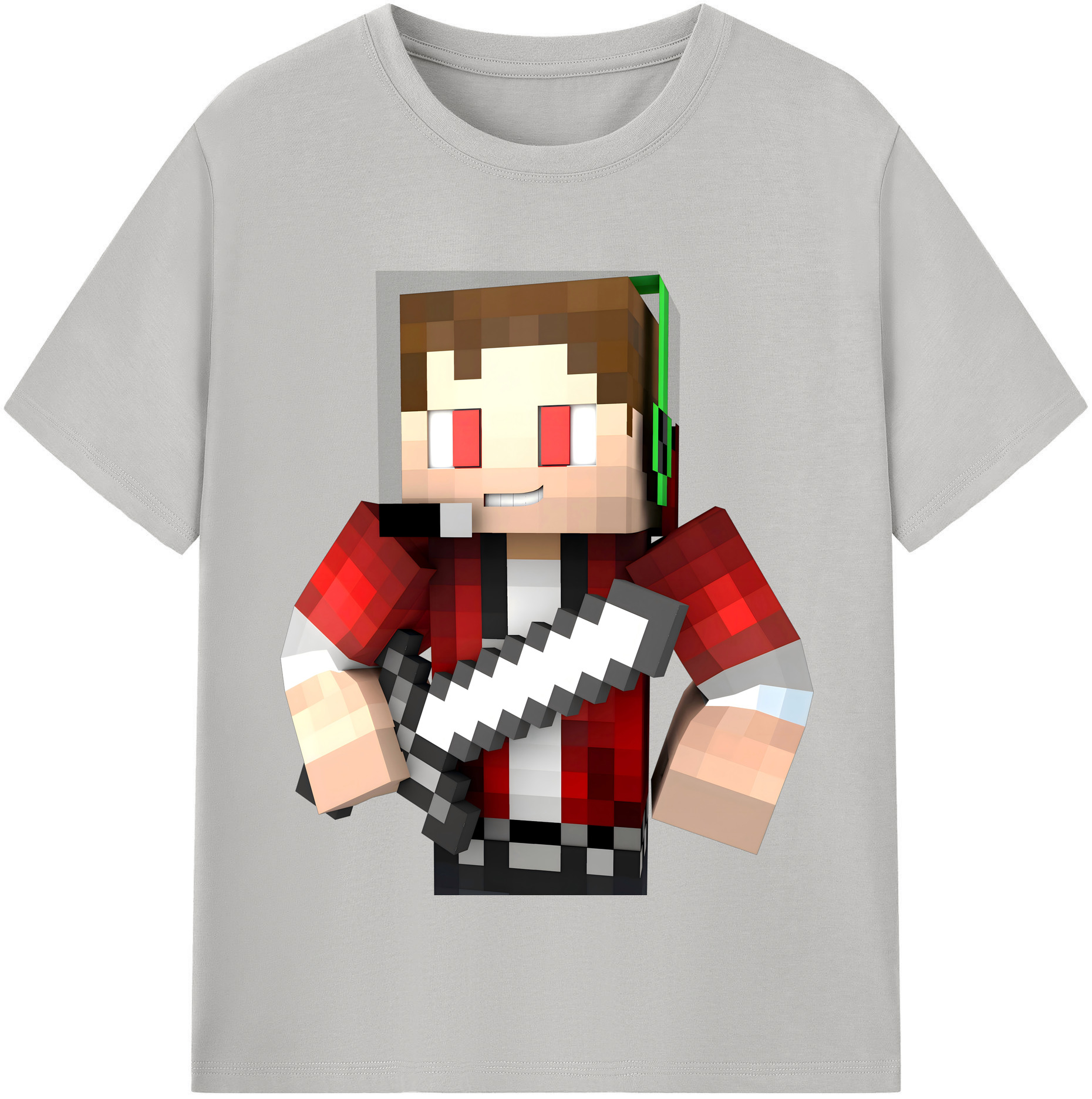 （画像用） マインクラフト ブロックの世界 Minecraft MC Block world レディースカジュアルプリントTシャツ（綿100％）