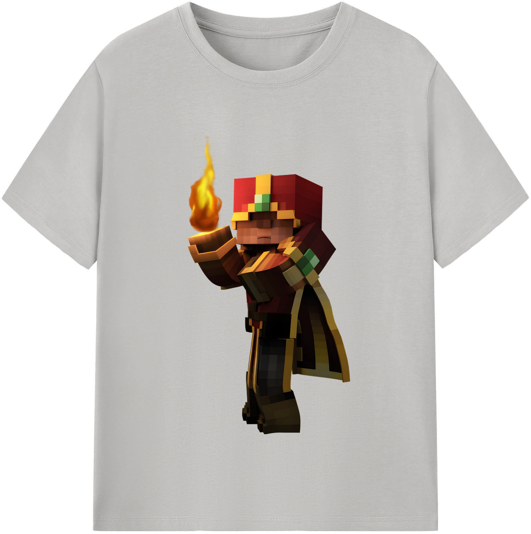（画像用） マインクラフト ブロックの世界 Minecraft MC Block world レディースカジュアルプリントTシャツ（綿100％）