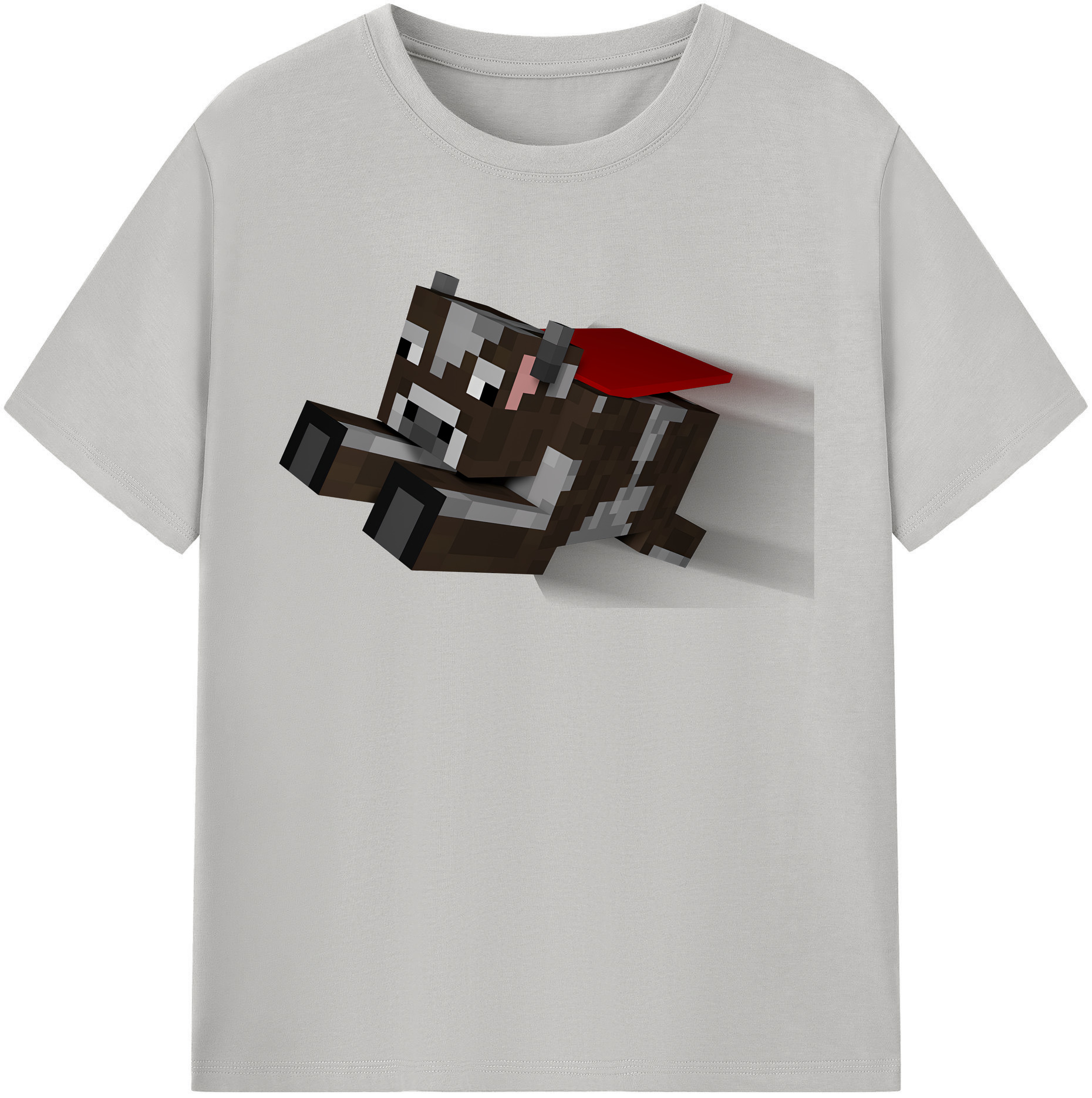 （画像用） マインクラフト ブロックの世界 Minecraft MC Block world レディースカジュアルプリントTシャツ（綿100％）