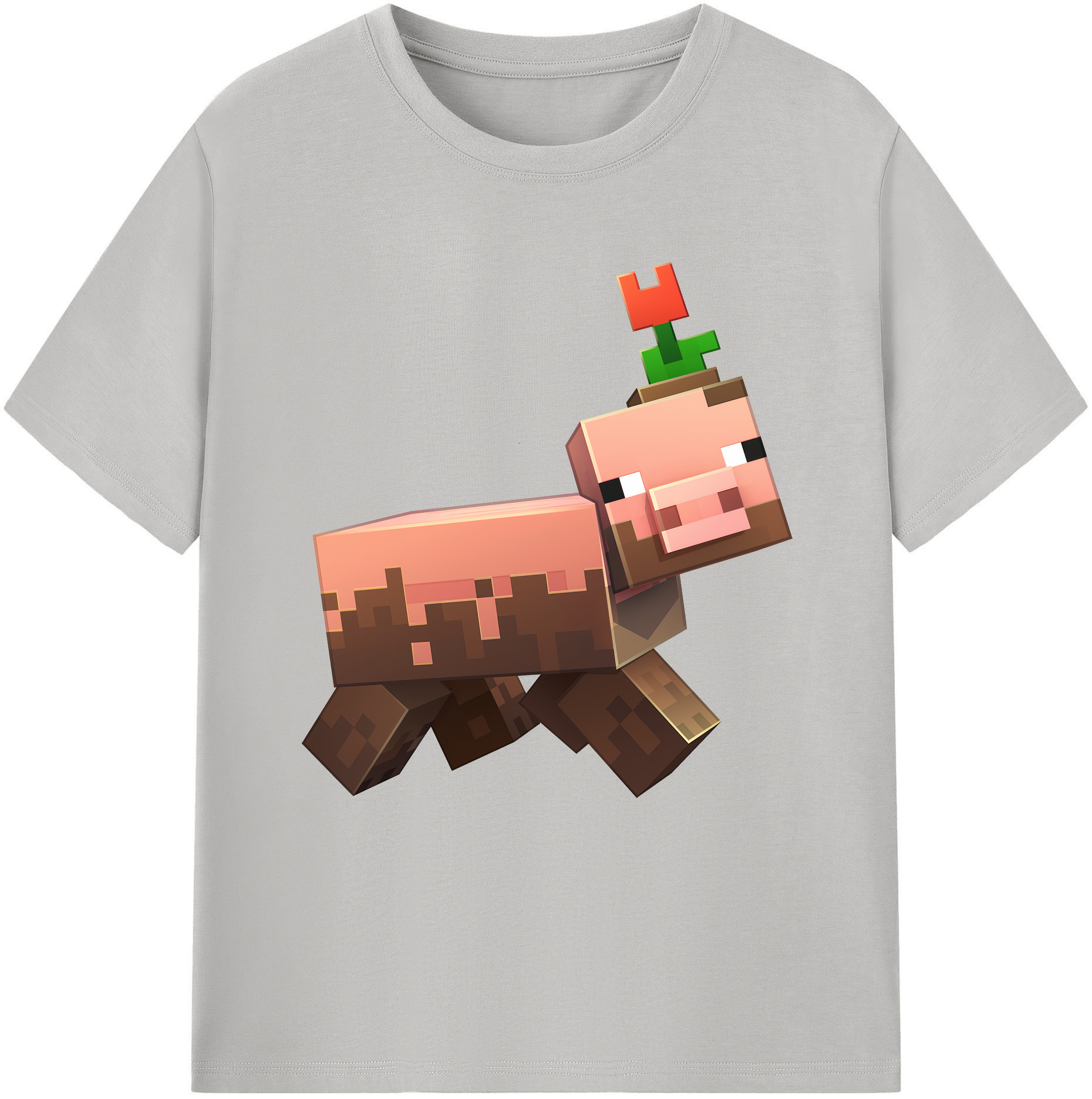 （画像用） マインクラフト ブロックの世界 Minecraft MC Block world レディースカジュアルプリントTシャツ（綿100％）