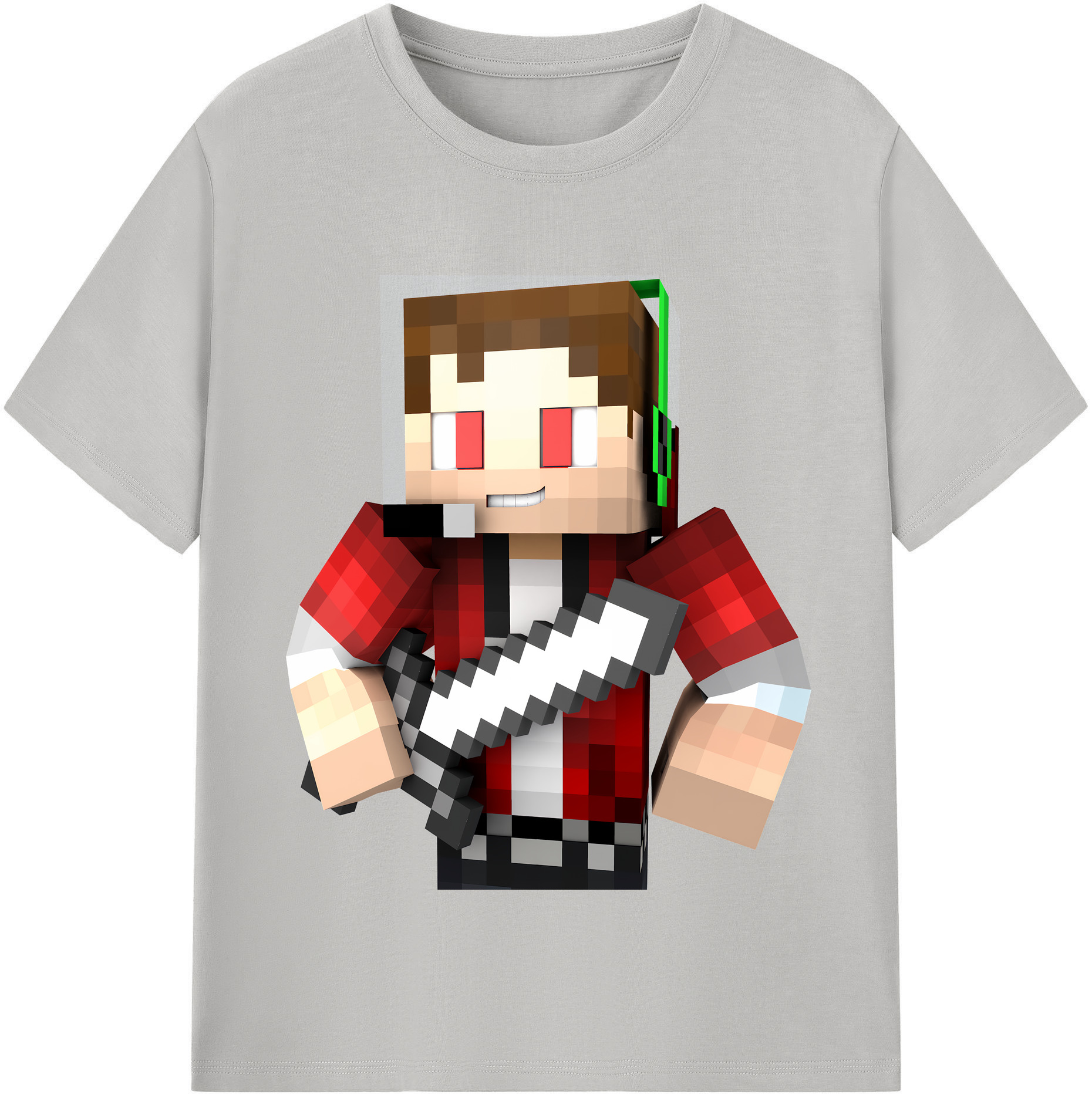 （画像用） マインクラフト ブロックの世界 Minecraft MC Block world レディースカジュアルプリントTシャツ（綿100％）
