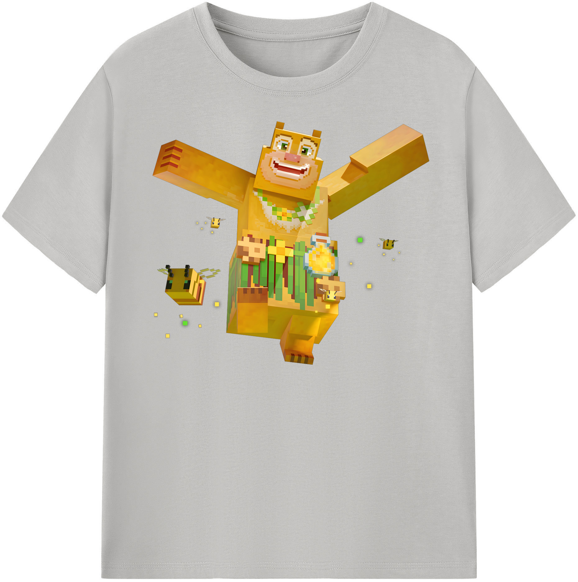 （画像用） マインクラフト ブロックの世界 Minecraft MC Block world レディースカジュアルプリントTシャツ（綿100％）