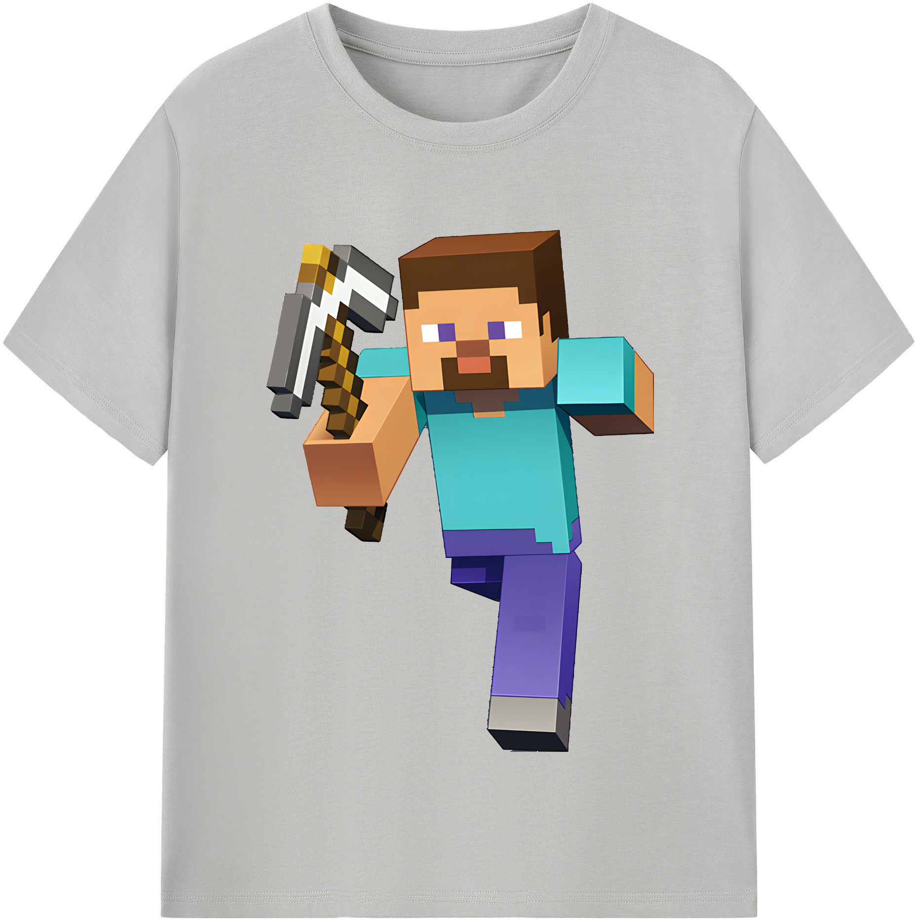 （画像用） マインクラフト ブロックの世界 Minecraft MC Block world レディースカジュアルプリントTシャツ（綿100％）
