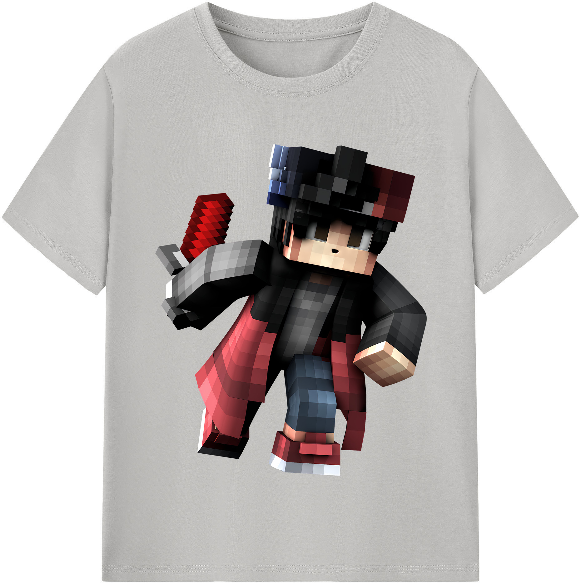 （画像用） マインクラフト ブロックの世界 Minecraft MC Block world レディースカジュアルプリントTシャツ（綿100％）