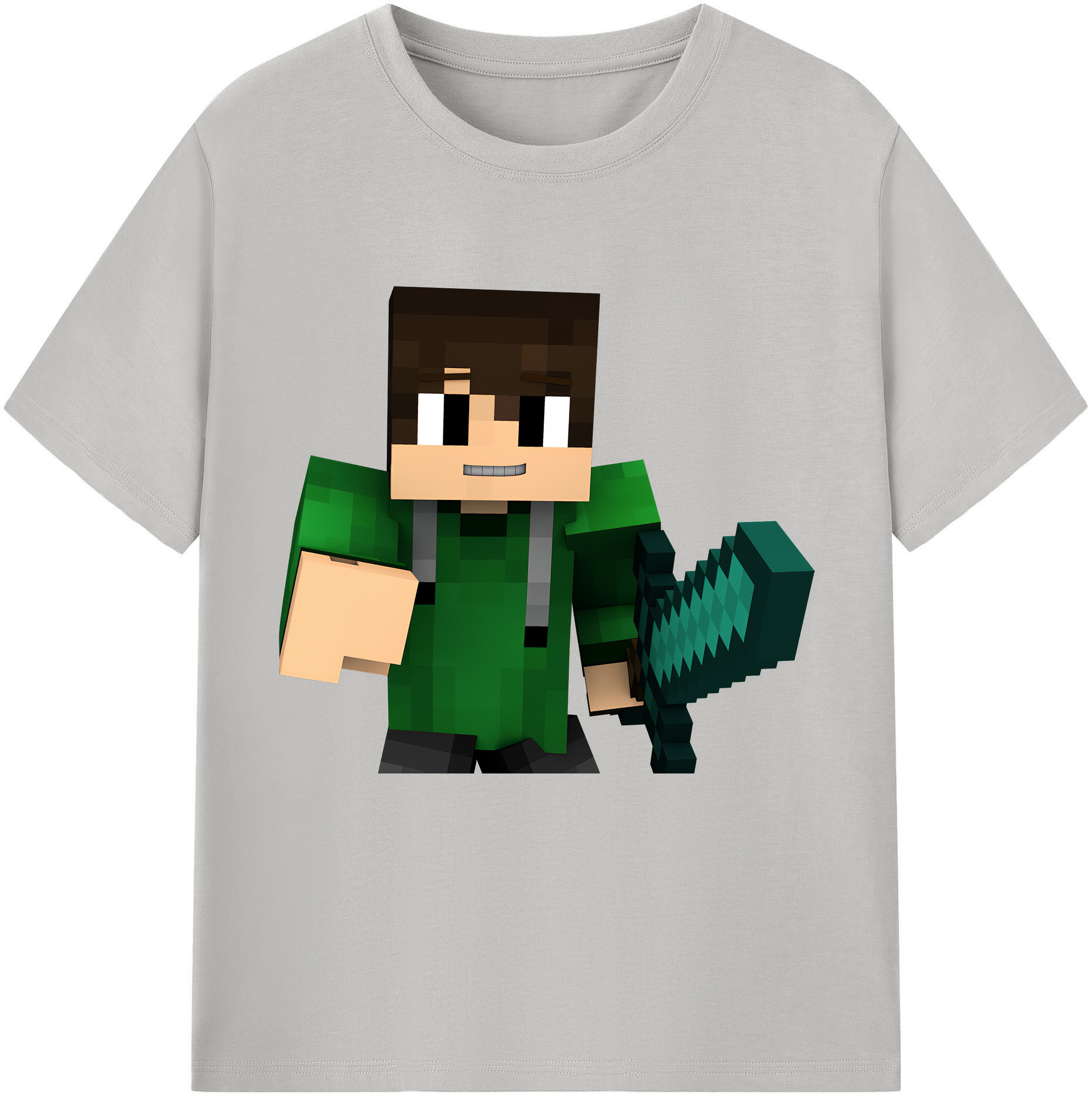 （画像用） マインクラフト ブロックの世界 Minecraft MC Block world レディースカジュアルプリントTシャツ（綿100％）