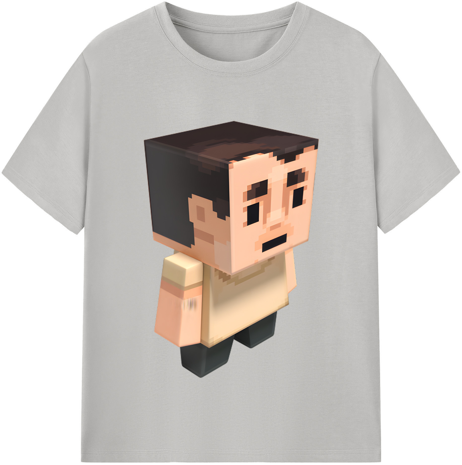 （画像用） マインクラフト ブロックの世界 Minecraft MC Block world レディースカジュアルプリントTシャツ（綿100％）