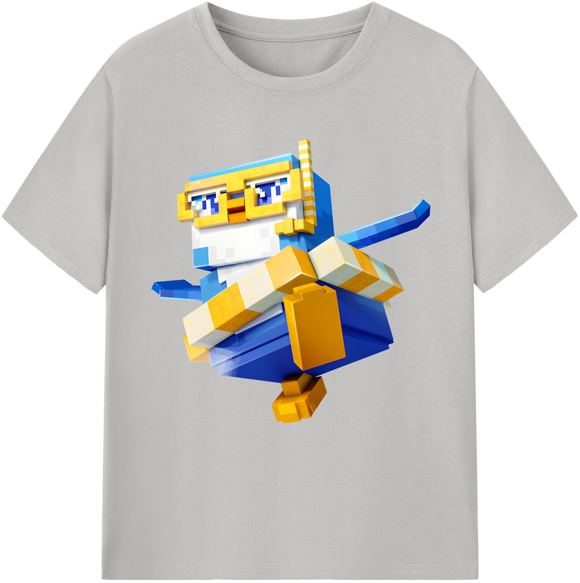 （画像用） マインクラフト ブロックの世界 Minecraft MC Block world レディースカジュアルプリントTシャツ（綿100％）