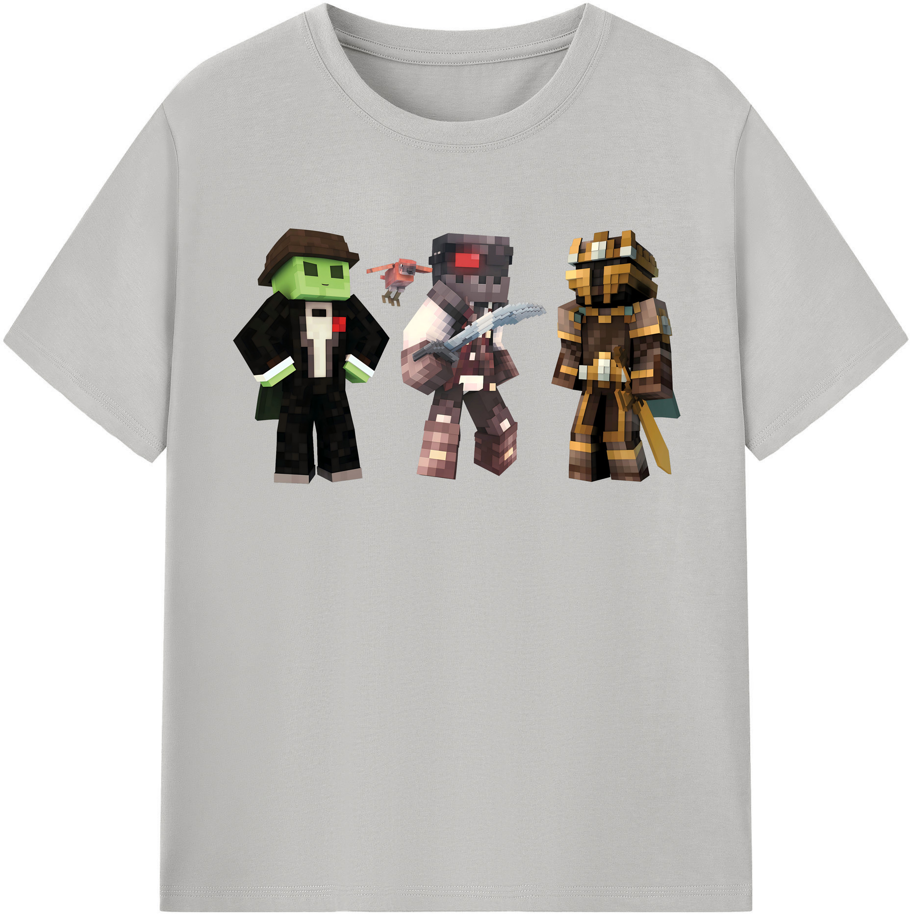 （画像用） マインクラフト ブロックの世界 Minecraft MC Block world レディースカジュアルプリントTシャツ（綿100％）