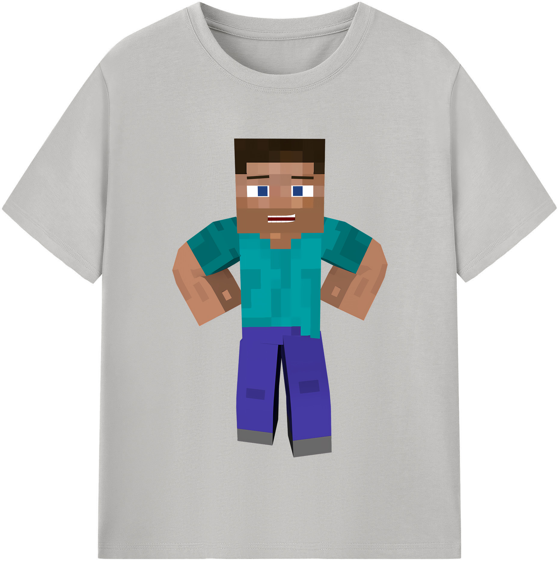 （画像用） マインクラフト ブロックの世界 Minecraft MC Block world レディースカジュアルプリントTシャツ（綿100％）