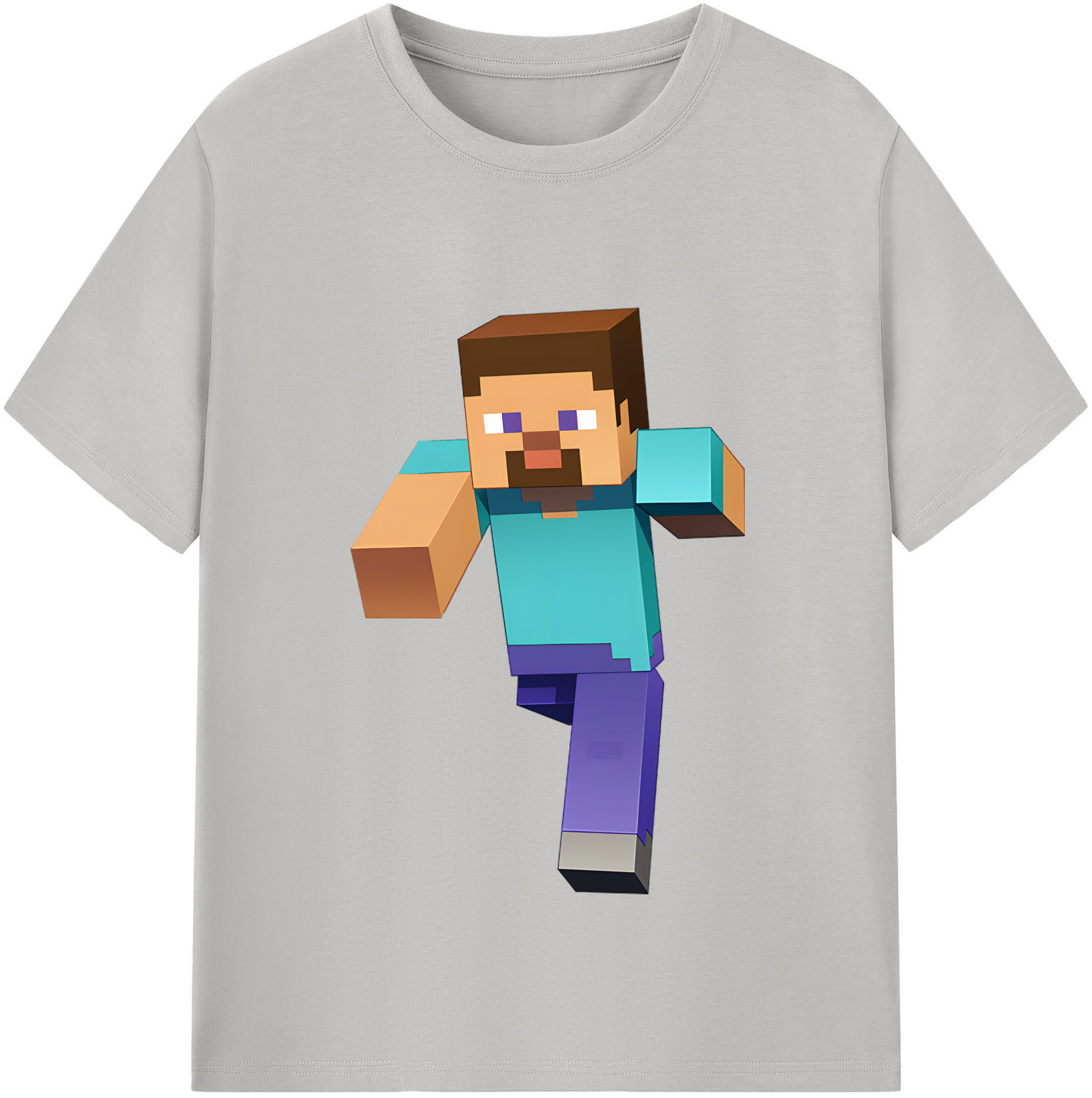 （画像用） マインクラフト ブロックの世界 Minecraft MC Block world レディースカジュアルプリントTシャツ（綿100％）