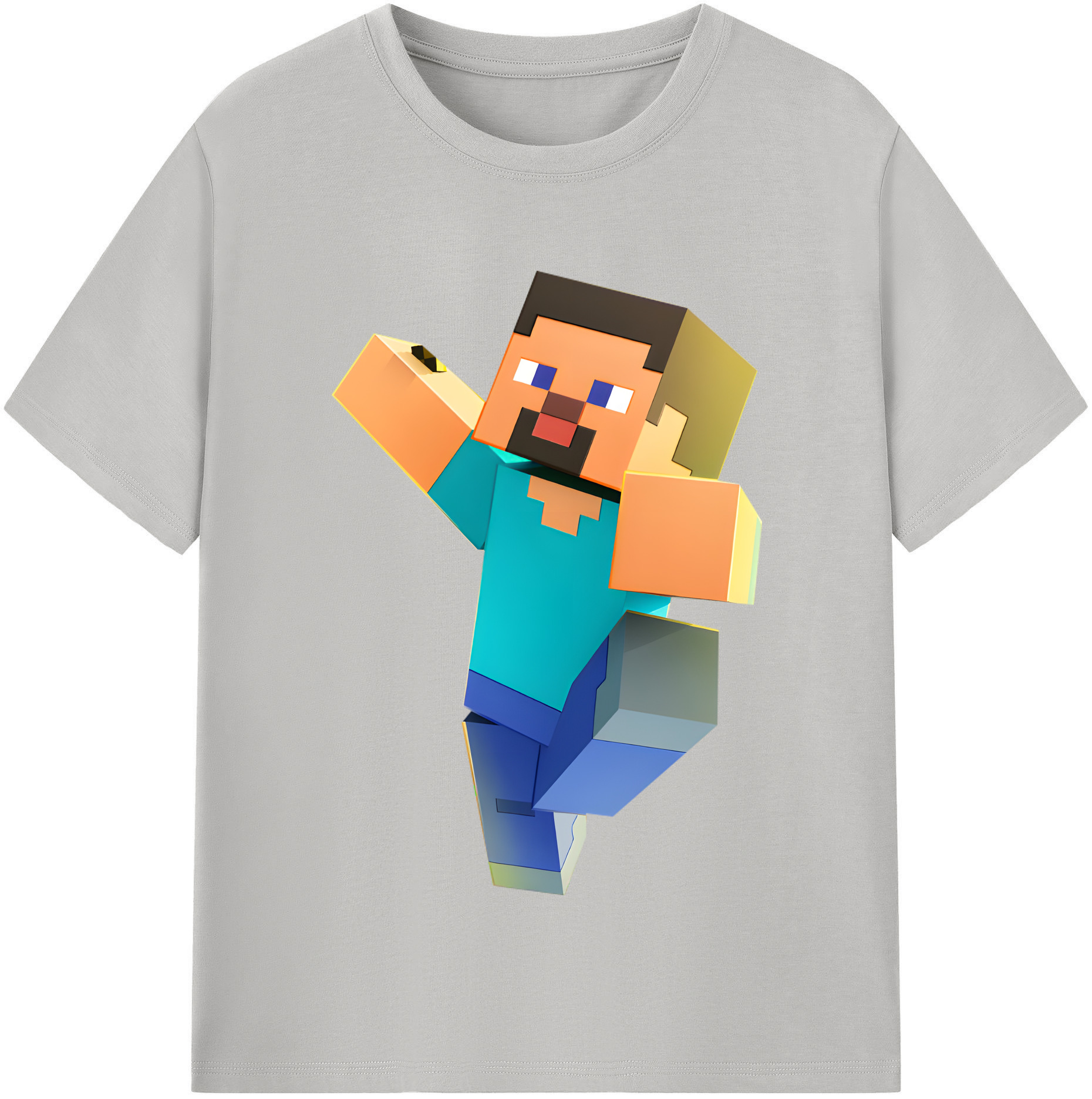 （画像用） マインクラフト ブロックの世界 Minecraft MC Block world レディースカジュアルプリントTシャツ（綿100％）