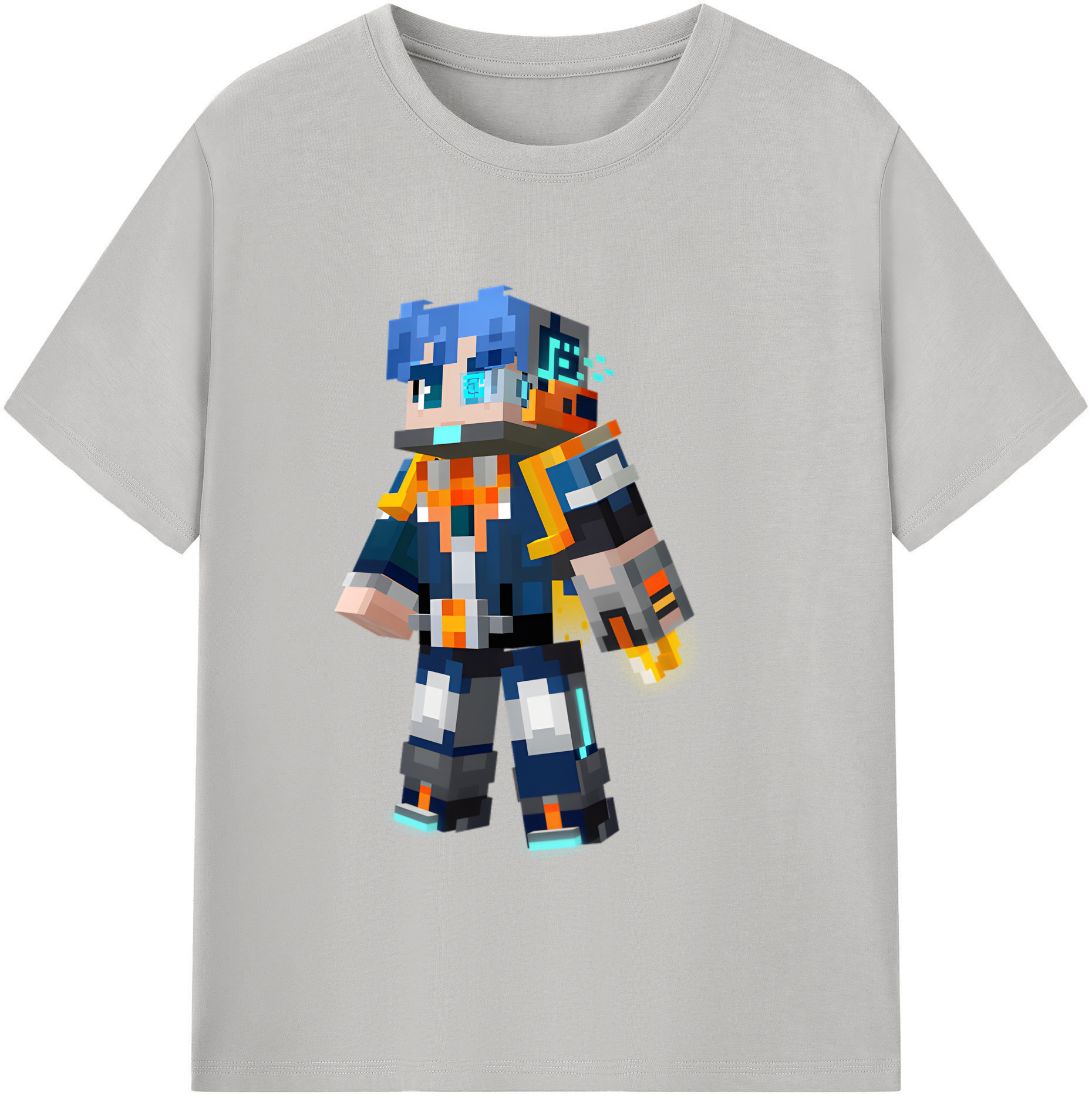 （画像用） マインクラフト ブロックの世界 Minecraft MC Block world レディースカジュアルプリントTシャツ（綿100％）