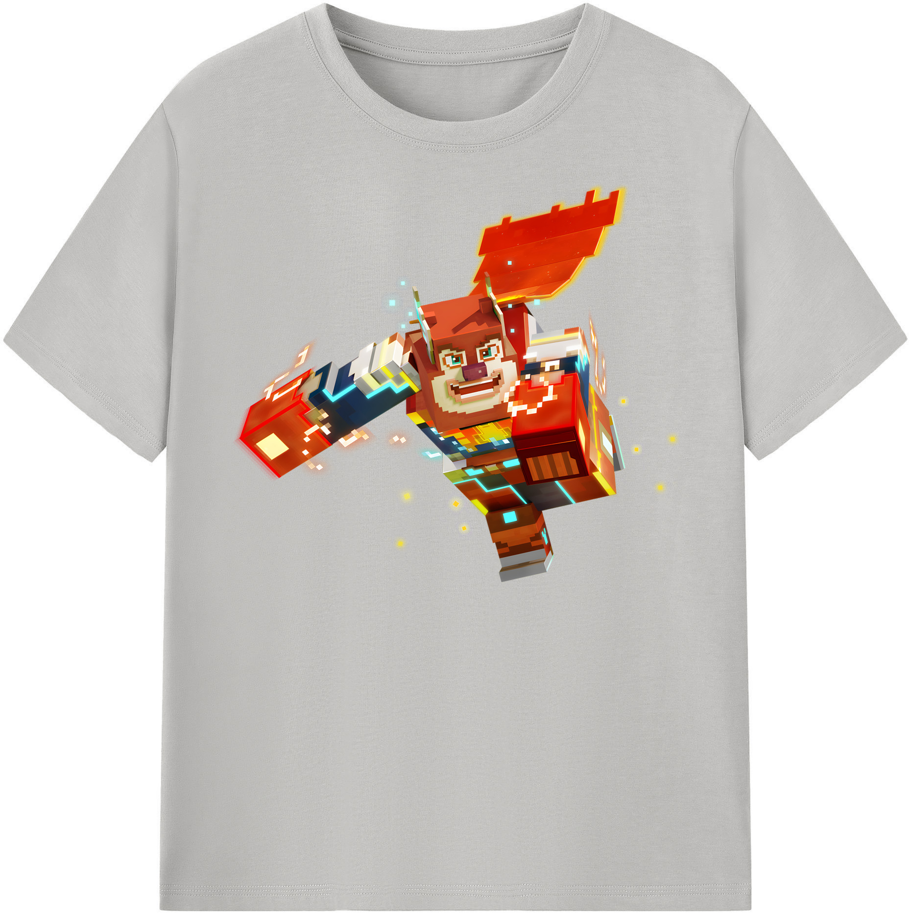 （画像用） マインクラフト ブロックの世界 Minecraft MC Block world レディースカジュアルプリントTシャツ（綿100％）