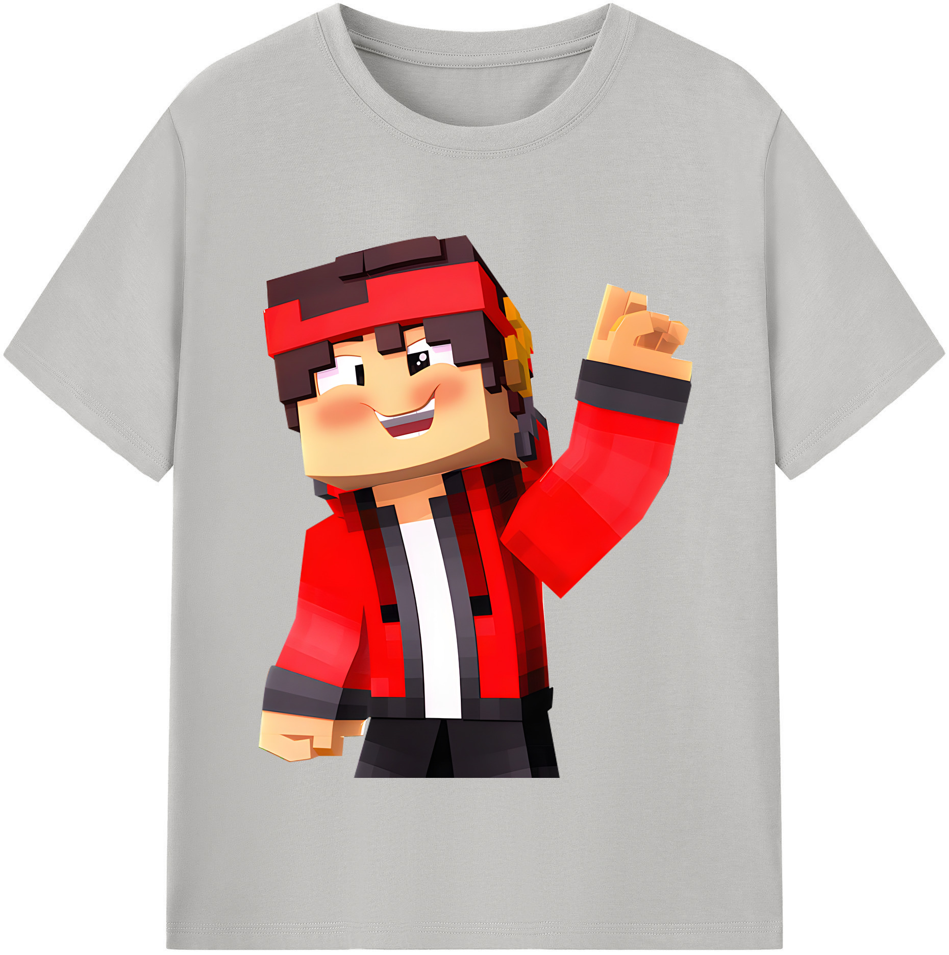 （画像用） マインクラフト ブロックの世界 Minecraft MC Block world レディースカジュアルプリントTシャツ（綿100％）