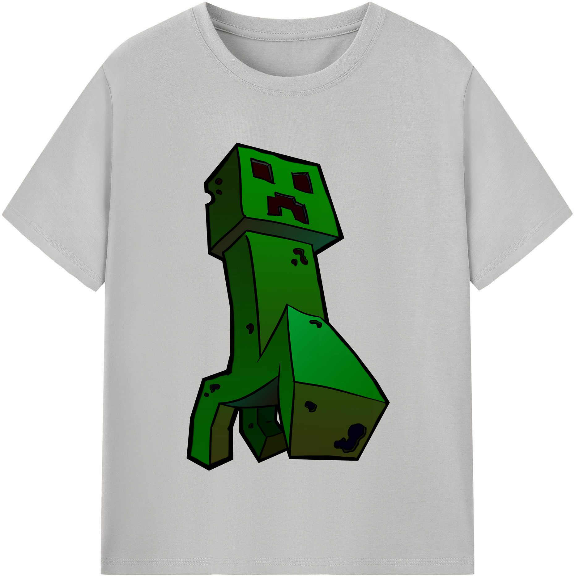 （画像用） マインクラフト ブロックの世界 Minecraft MC Block world レディースカジュアルプリントTシャツ（綿100％）