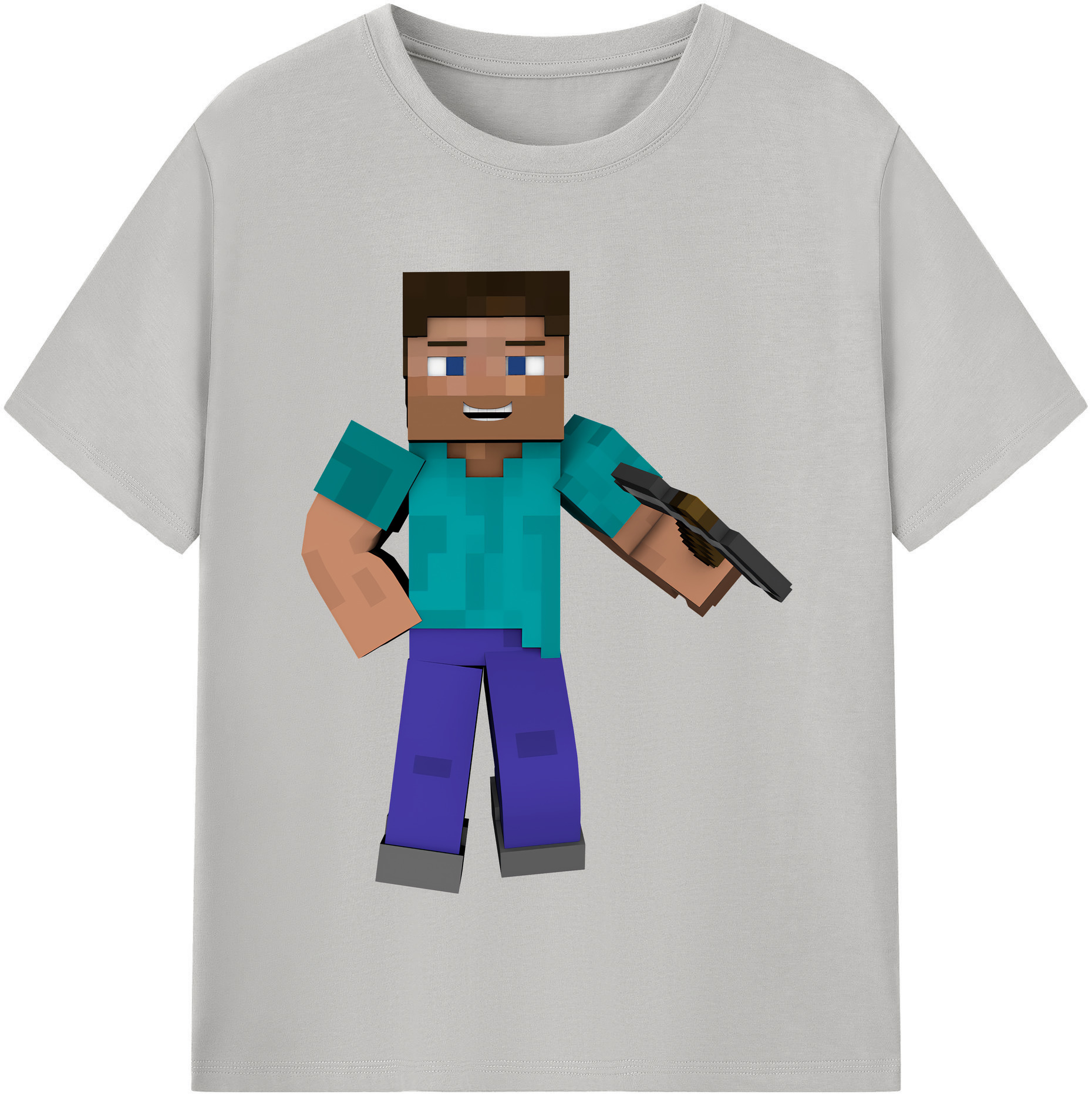 （画像用） マインクラフト ブロックの世界 Minecraft MC Block world レディースカジュアルプリントTシャツ（綿100％）
