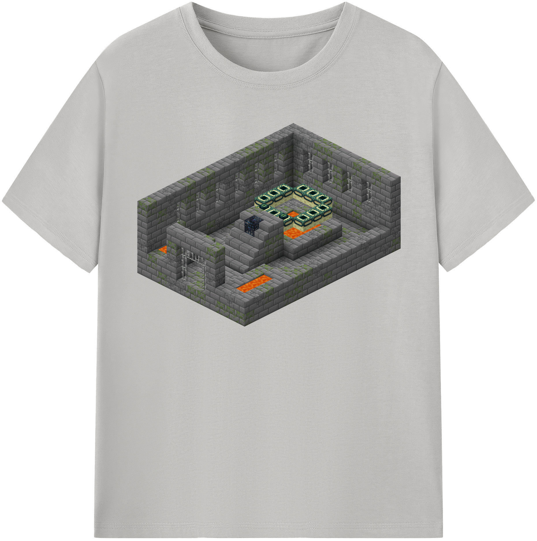 （画像用） マインクラフト ブロックの世界 Minecraft MC Block world レディースカジュアルプリントTシャツ（綿100％）