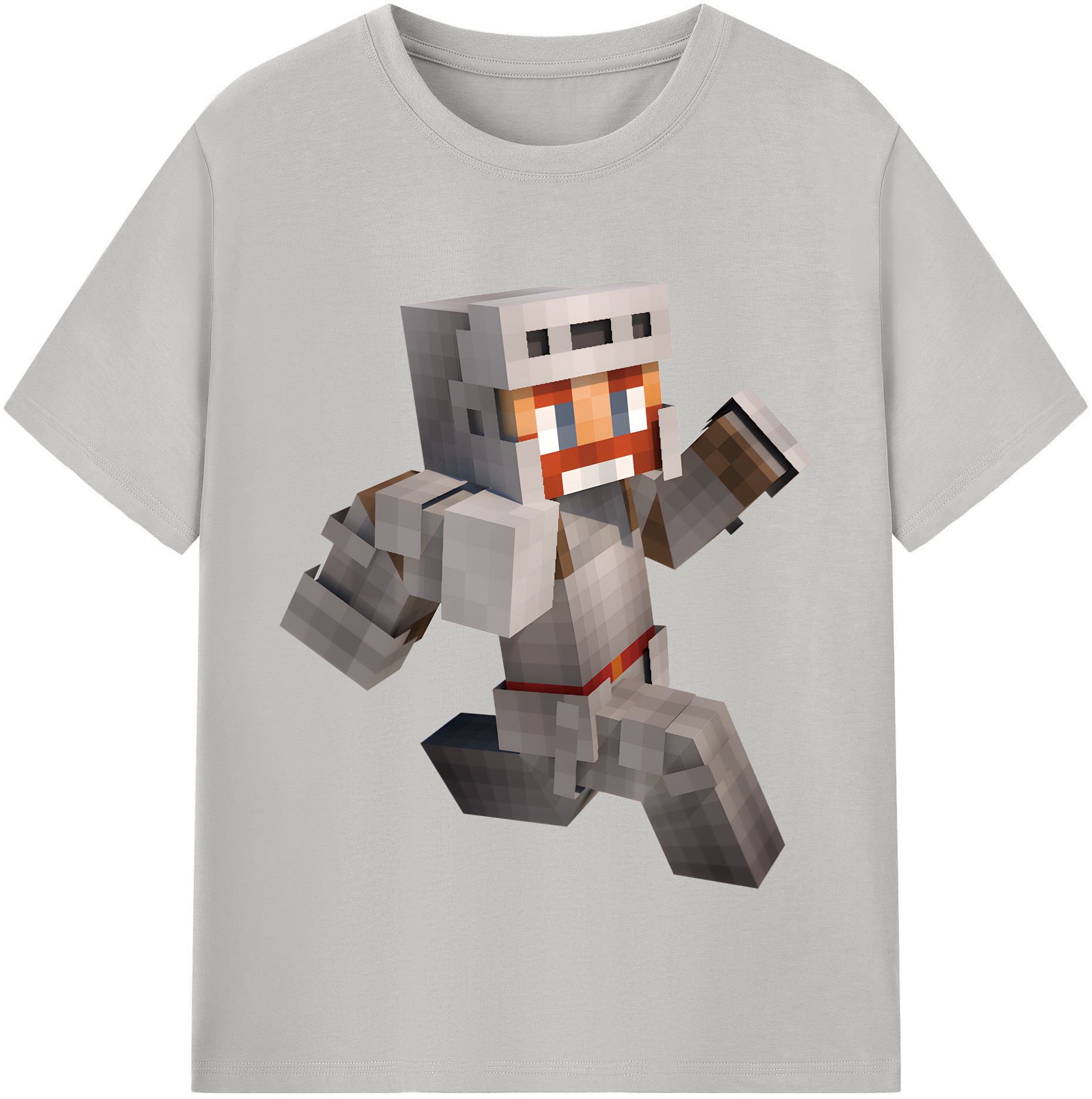 （画像用） マインクラフト ブロックの世界 Minecraft MC Block world レディースカジュアルプリントTシャツ（綿100％）