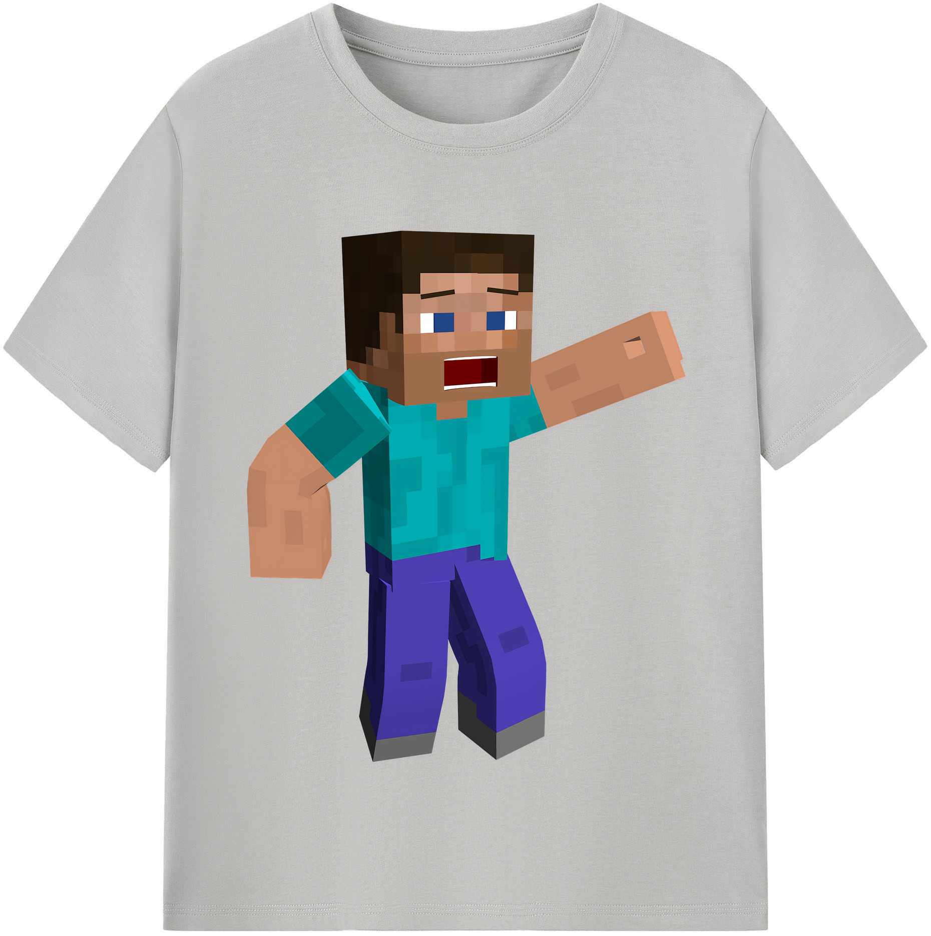 （画像用） マインクラフト ブロックの世界 Minecraft MC Block world レディースカジュアルプリントTシャツ（綿100％）