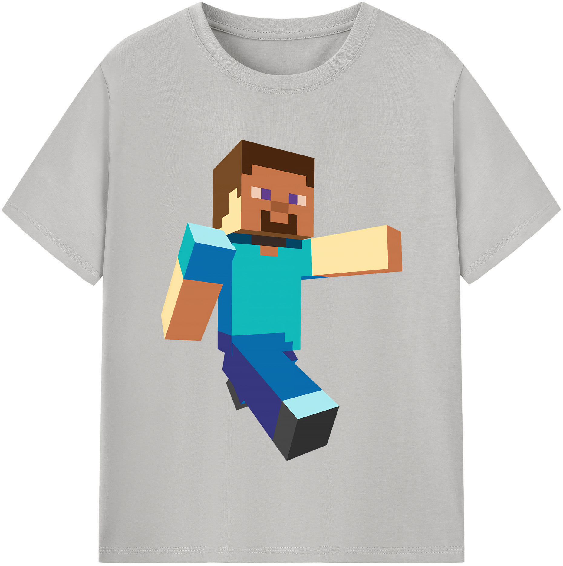 （画像用） マインクラフト ブロックの世界 Minecraft MC Block world レディースカジュアルプリントTシャツ（綿100％）