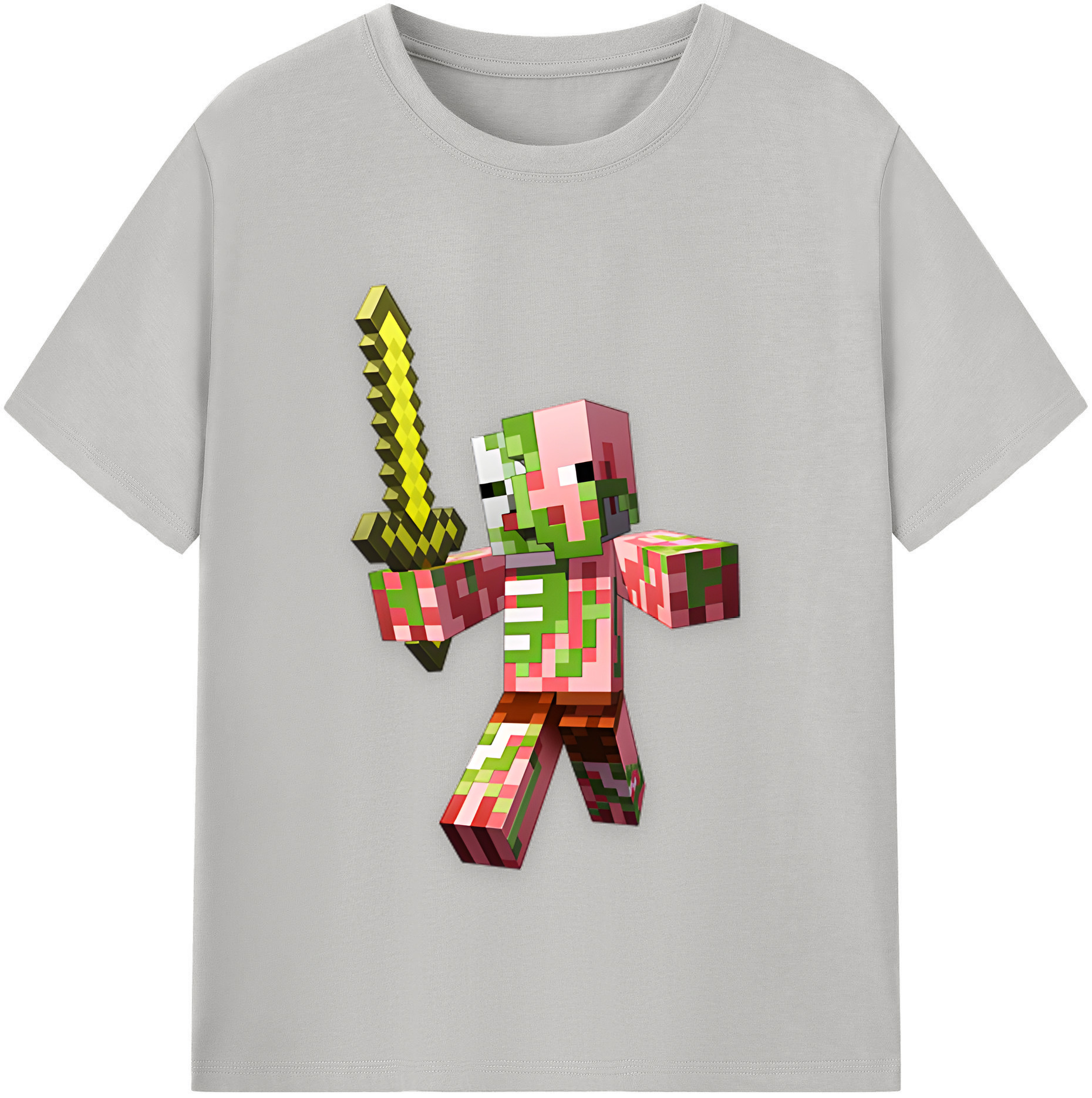 （画像用） マインクラフト ブロックの世界 Minecraft MC Block world レディースカジュアルプリントTシャツ（綿100％）