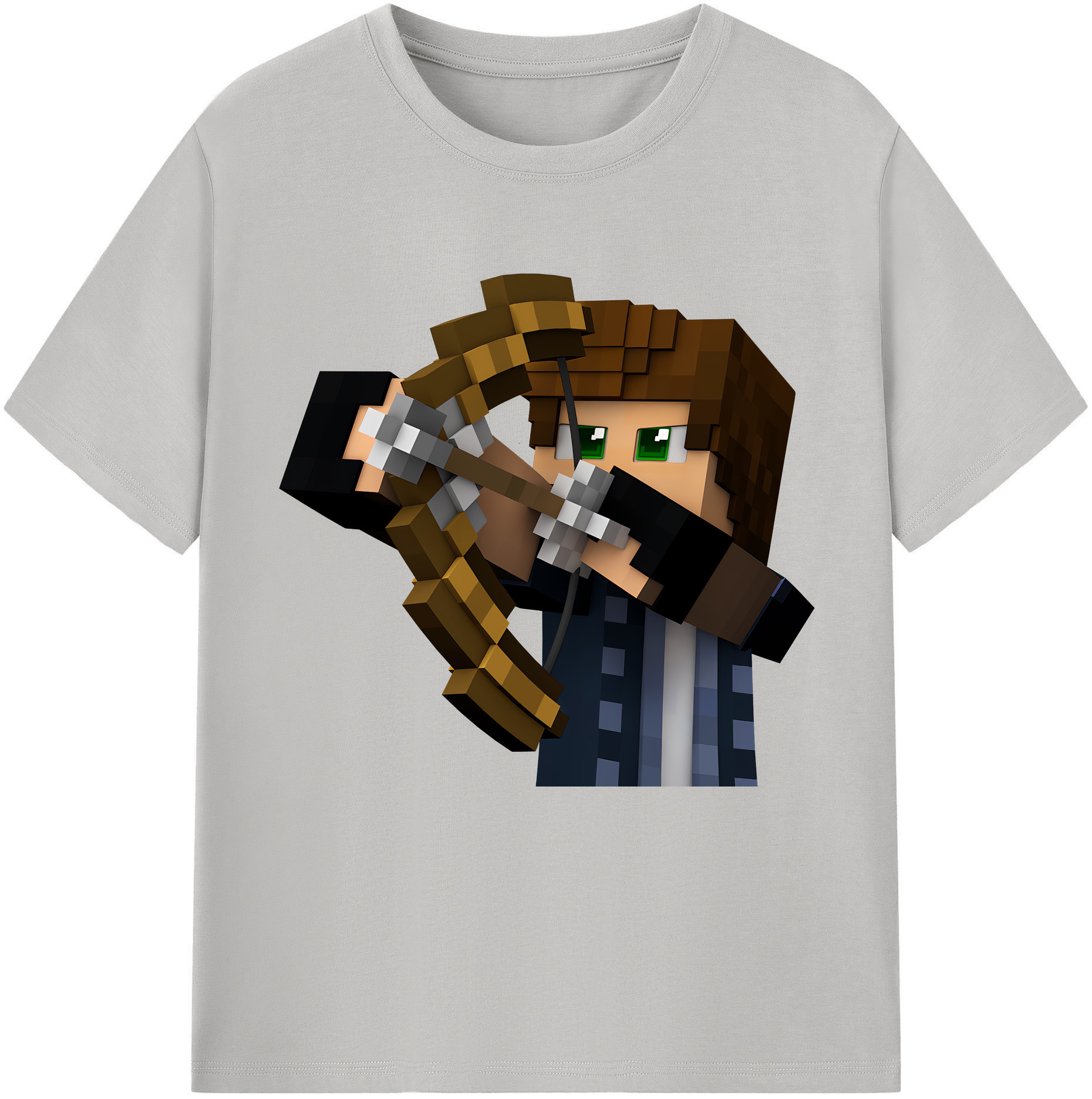 （画像用） マインクラフト ブロックの世界 Minecraft MC Block world レディースカジュアルプリントTシャツ（綿100％）