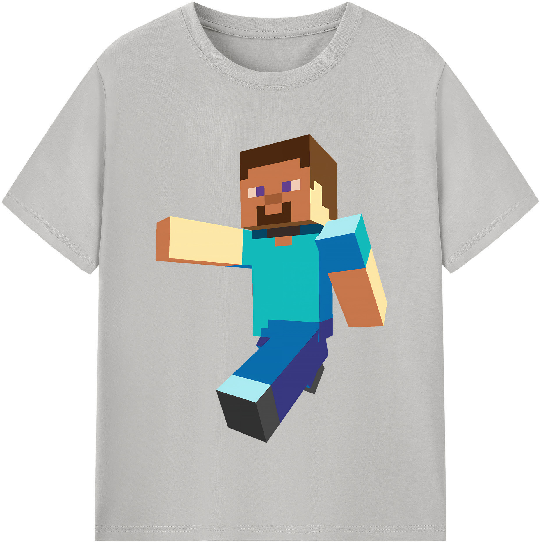 （画像用） マインクラフト ブロックの世界 Minecraft MC Block world レディースカジュアルプリントTシャツ（綿100％）