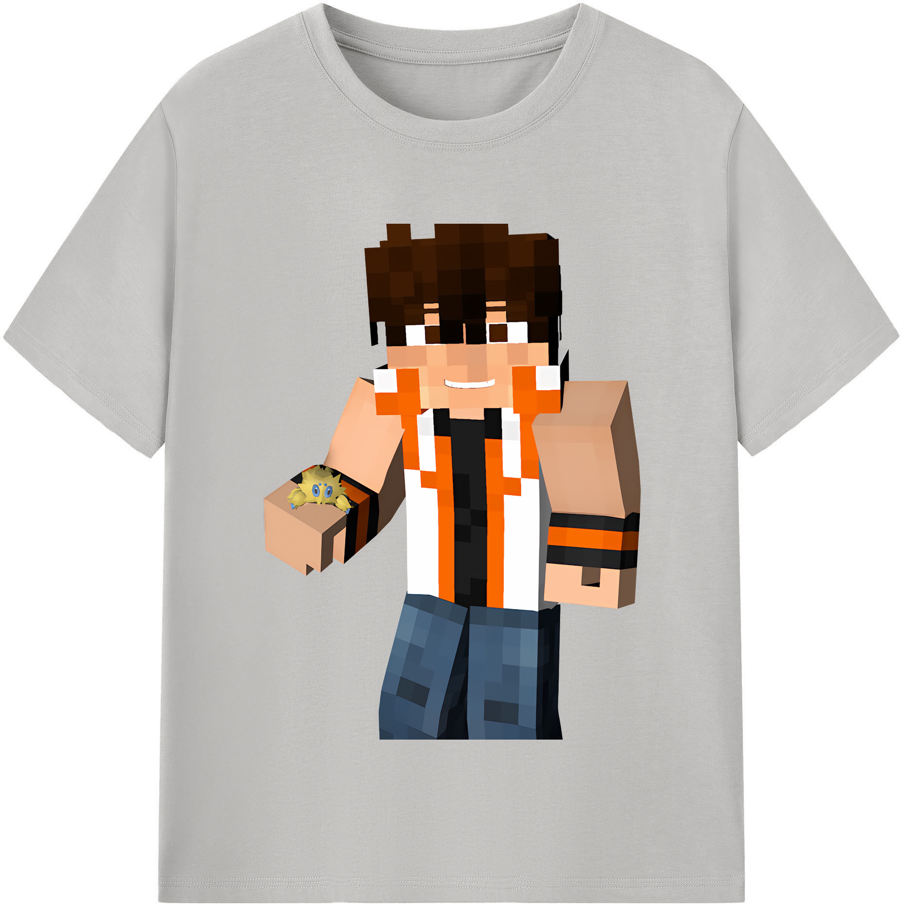 （画像用） マインクラフト ブロックの世界 Minecraft MC Block world レディースカジュアルプリントTシャツ（綿100％）