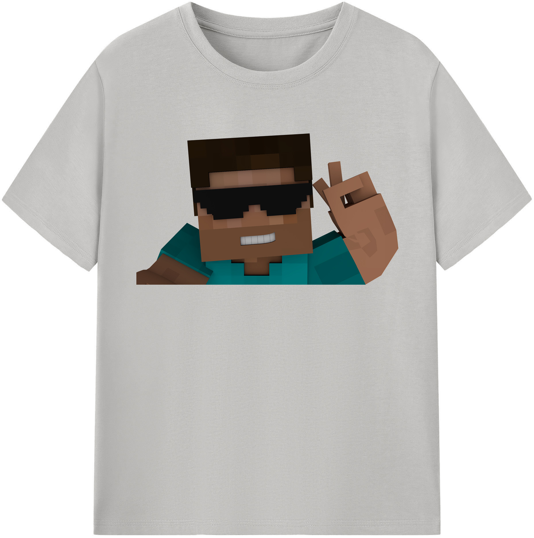 （画像用） マインクラフト ブロックの世界 Minecraft MC Block world レディースカジュアルプリントTシャツ（綿100％）