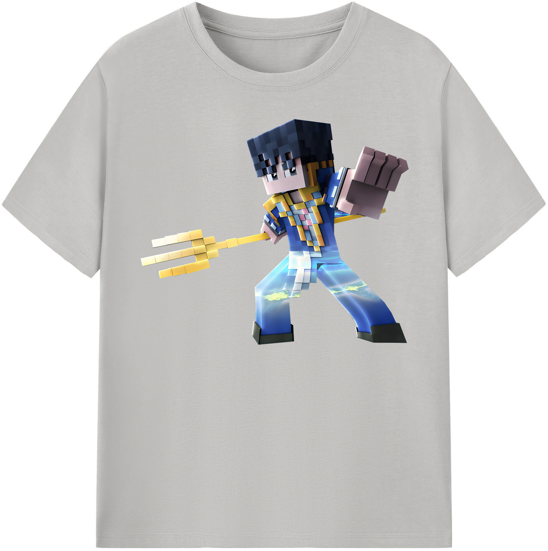 （画像用） マインクラフト ブロックの世界 Minecraft MC Block world レディースカジュアルプリントTシャツ（綿100％）